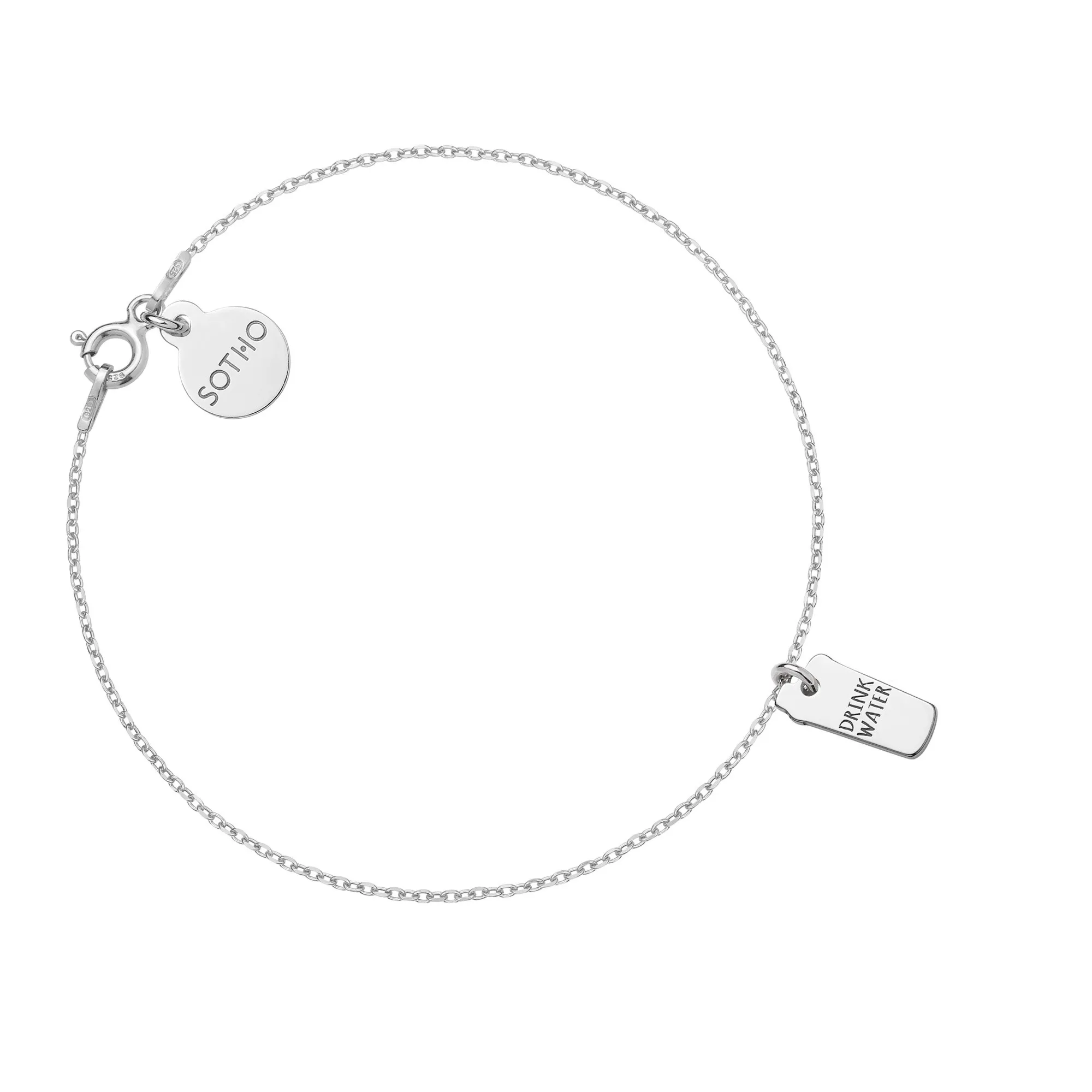 Srebrna bransoletka shaker DRINK WATER
