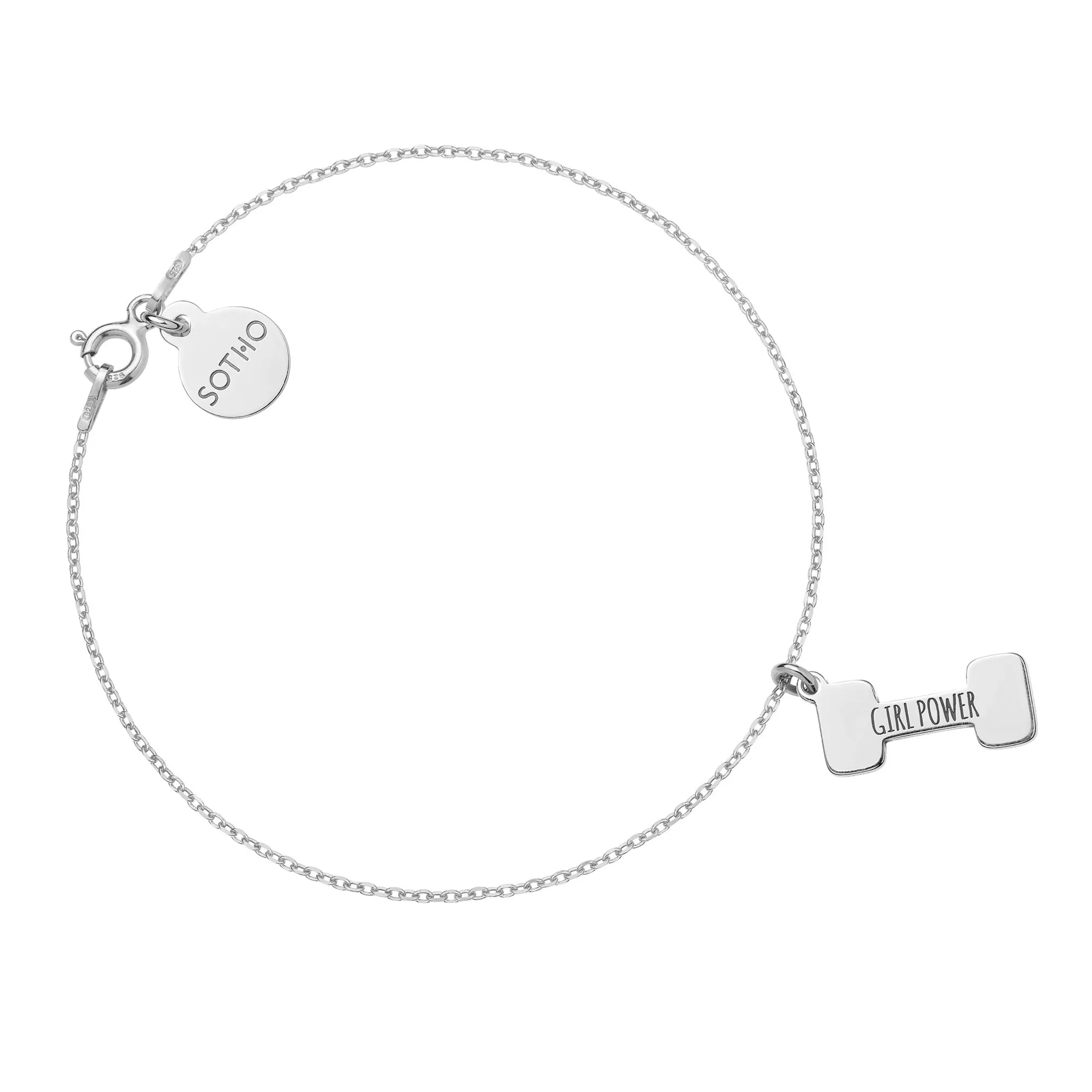 Srebrna bransoletka ciężarek GIRL POWER
