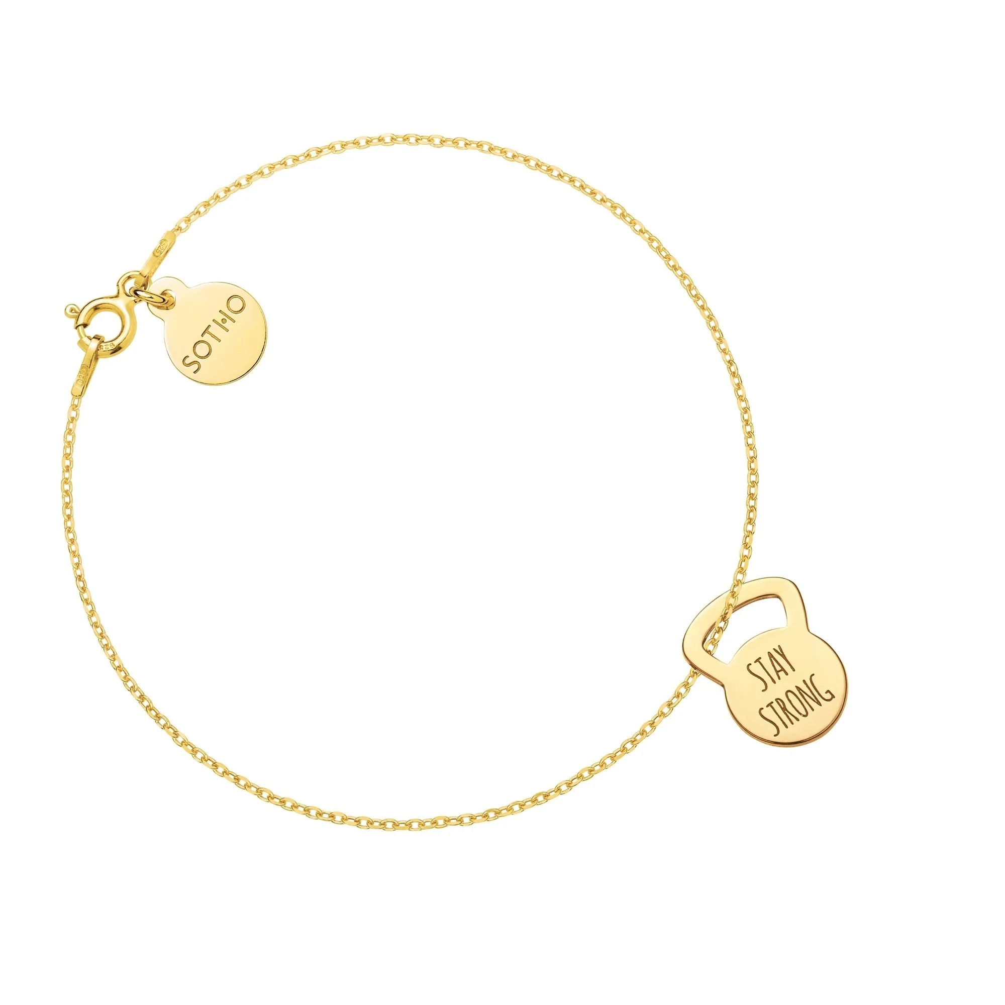 Złota bransoletka kettlebell STAY STRONG