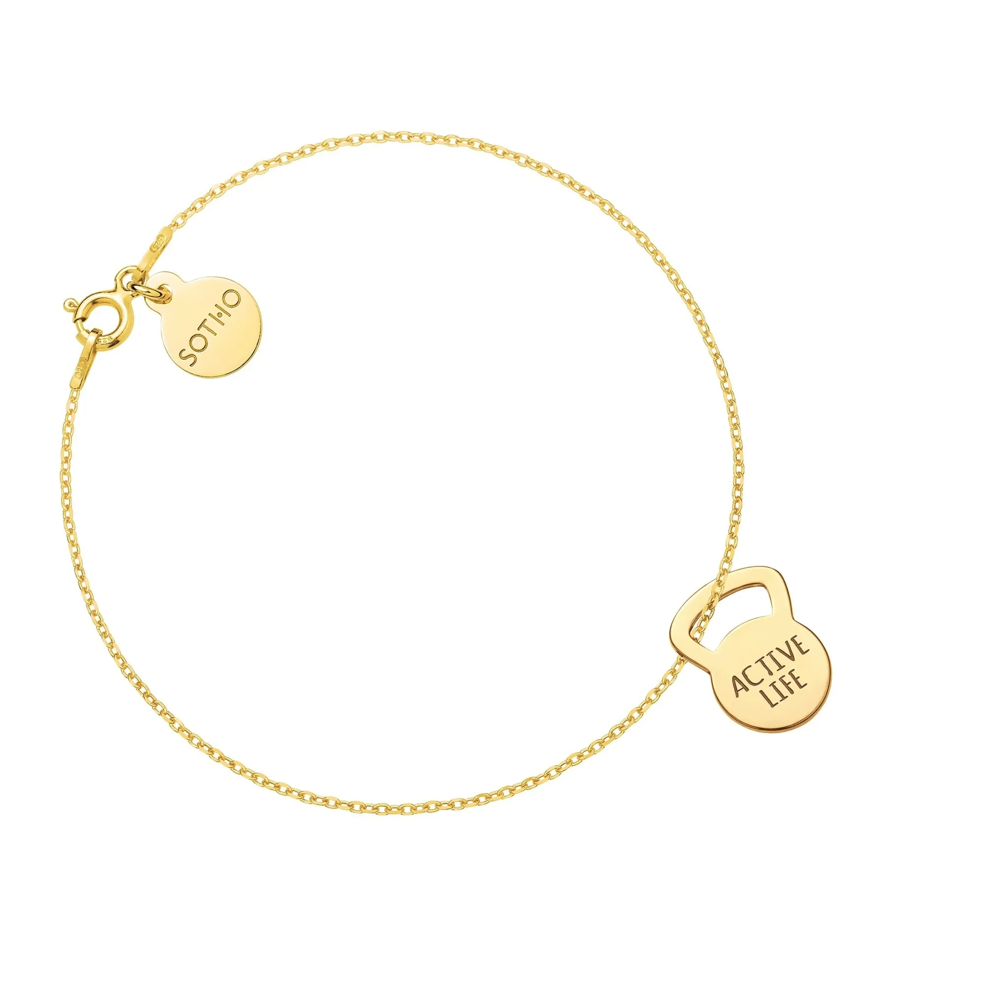 Złota bransoletka kettlebell ACTIVE LIFE