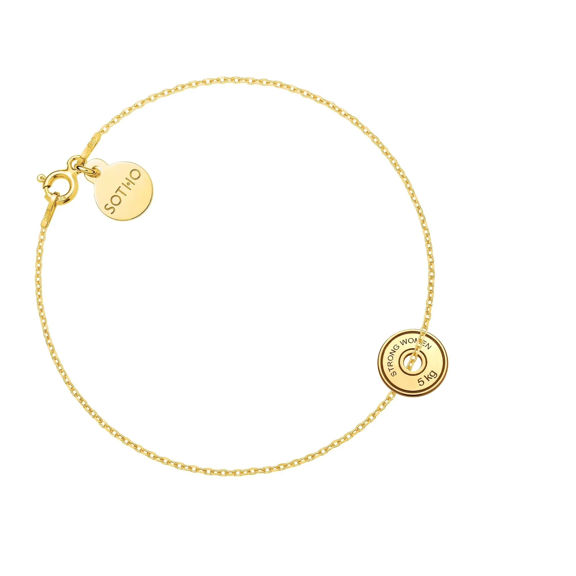 Złota bransoletka z odważnikiem do hantli STRONG WOMEN 5 KG