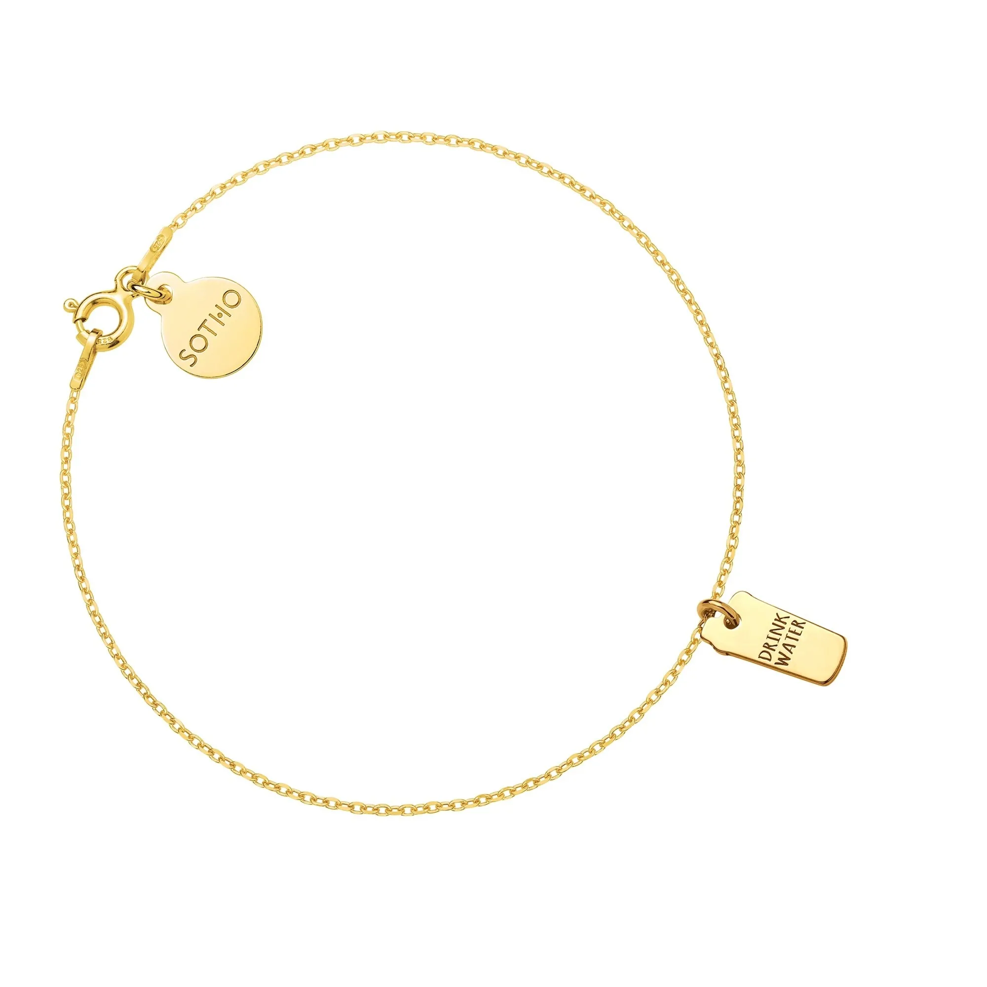 Złota bransoletka shaker DRINK WATER