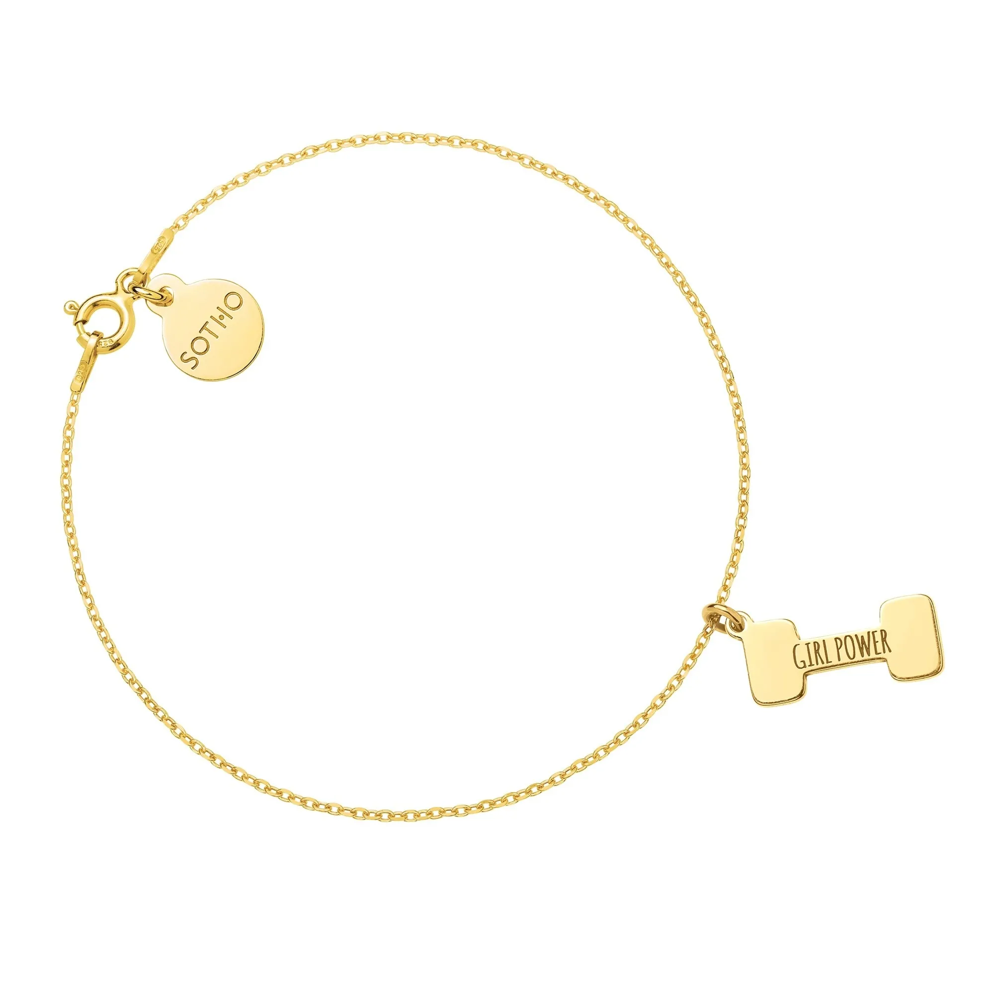 Złota bransoletka ciężarek GIRL POWER