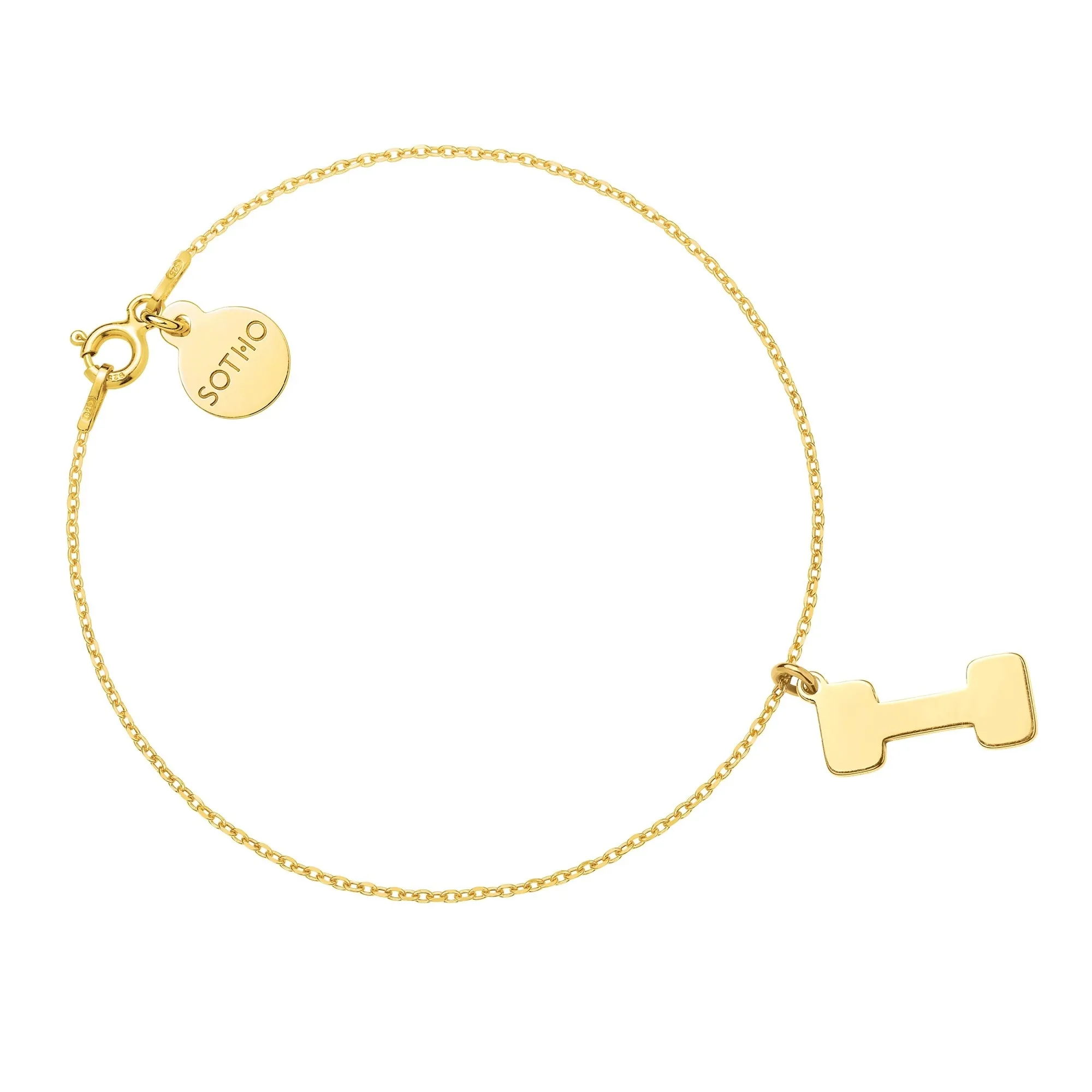 Złota bransoletka z ciężarkiem