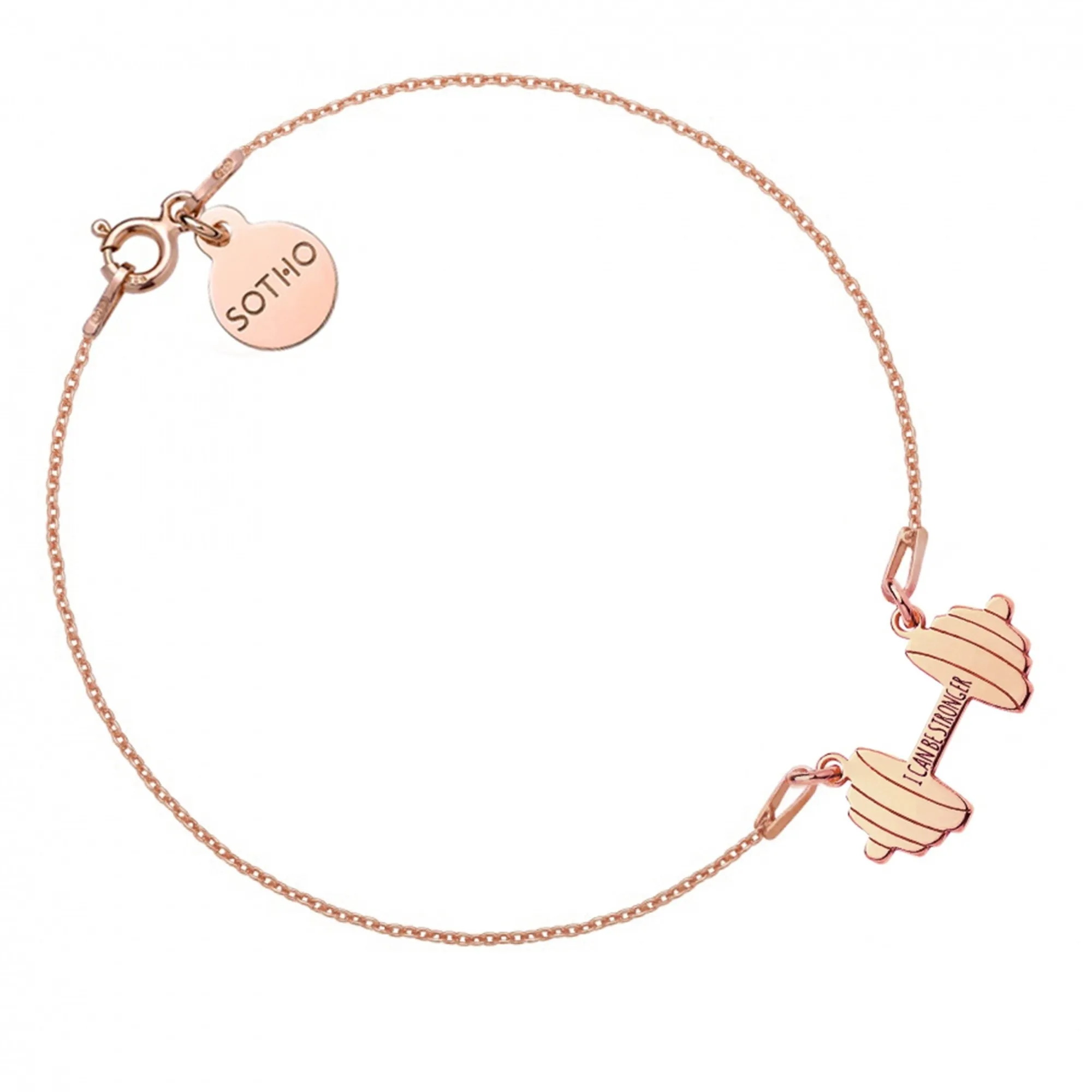 Bransoletka z różowego złota sztanga I CAN BE STRONGER