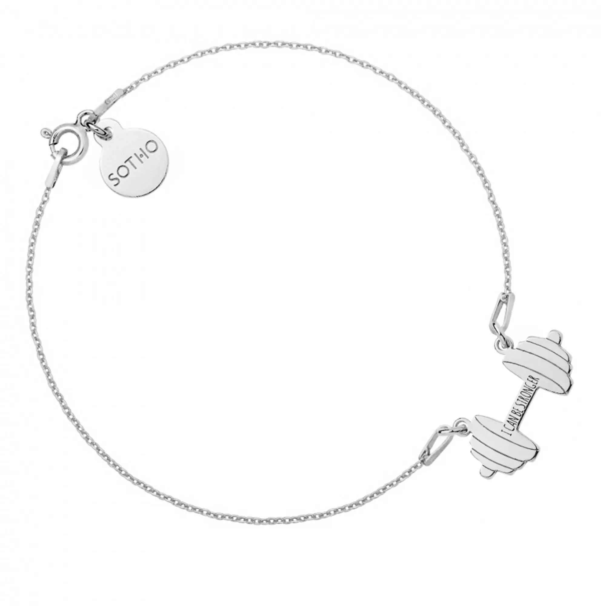 Srebrna bransoletka sztanga I CAN BE STRONGER