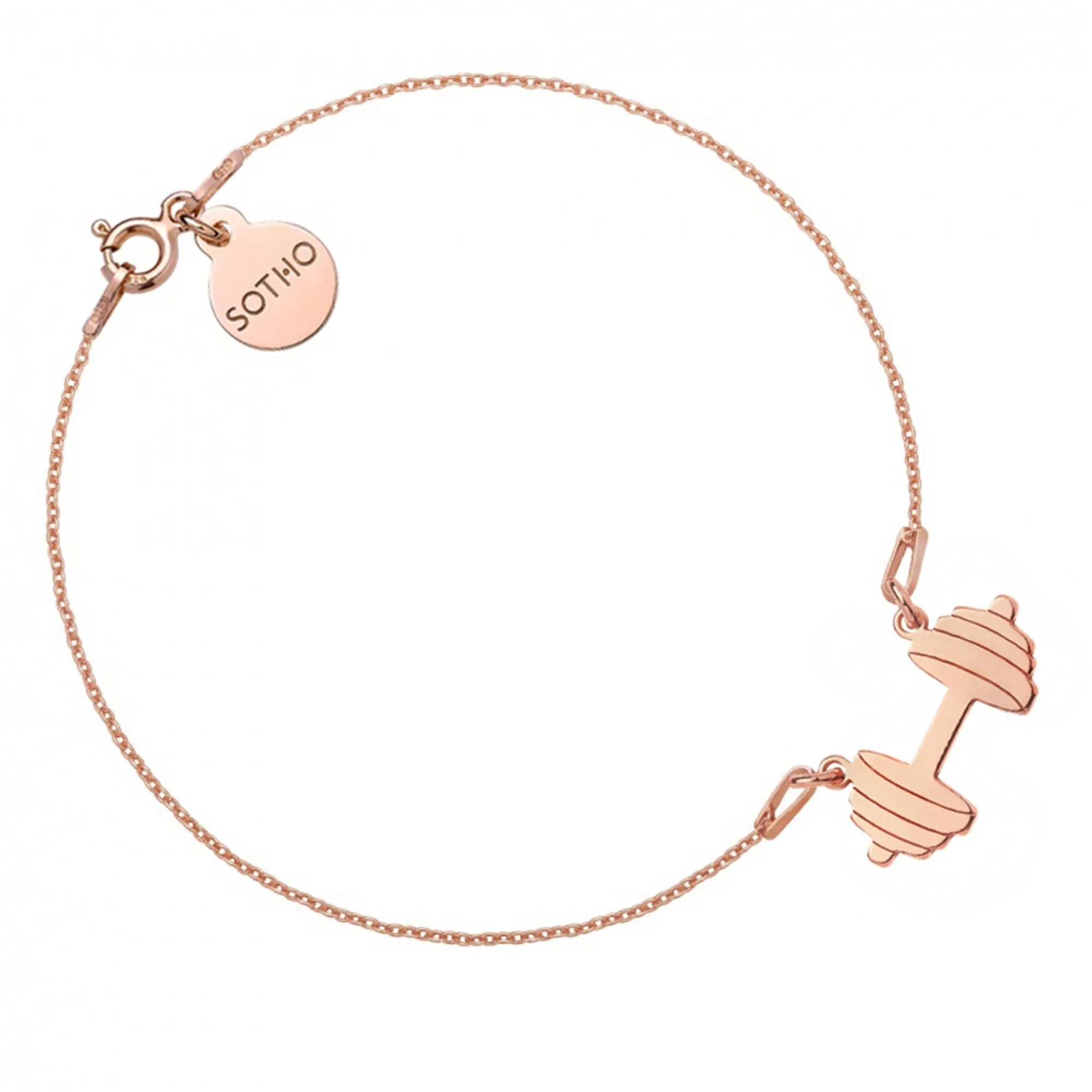 Bransoletka z różowego złota ze sztangą