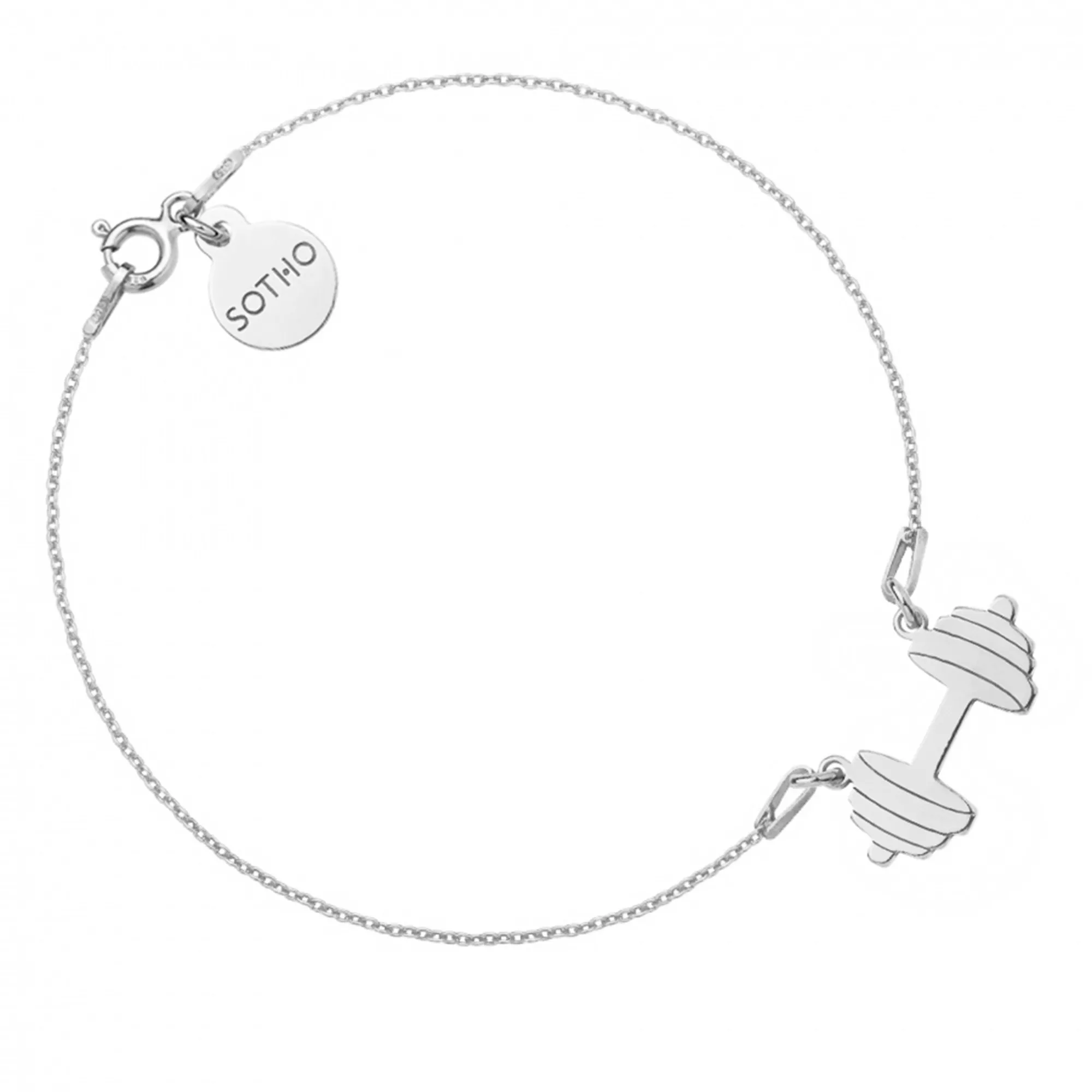 Srebrna bransoletka ze sztangą