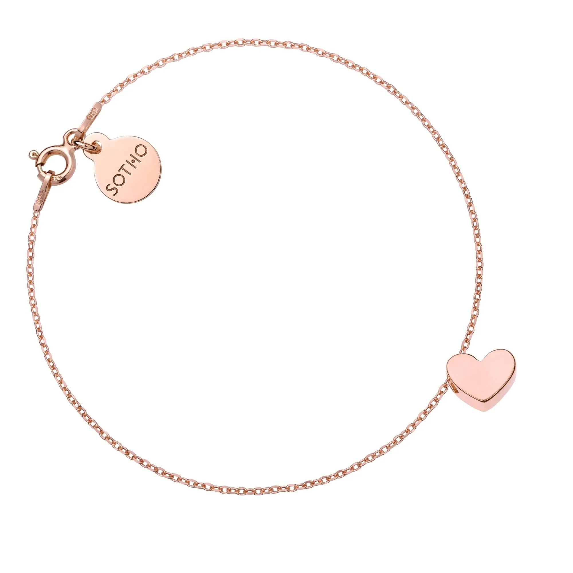Bransoletka z różowego złota delikatnym serduszkiem