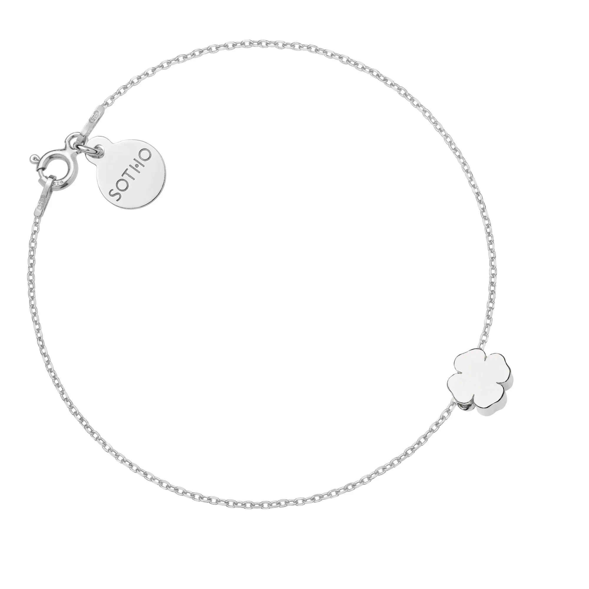 Srebrna bransoletka z delikatną koniczynką