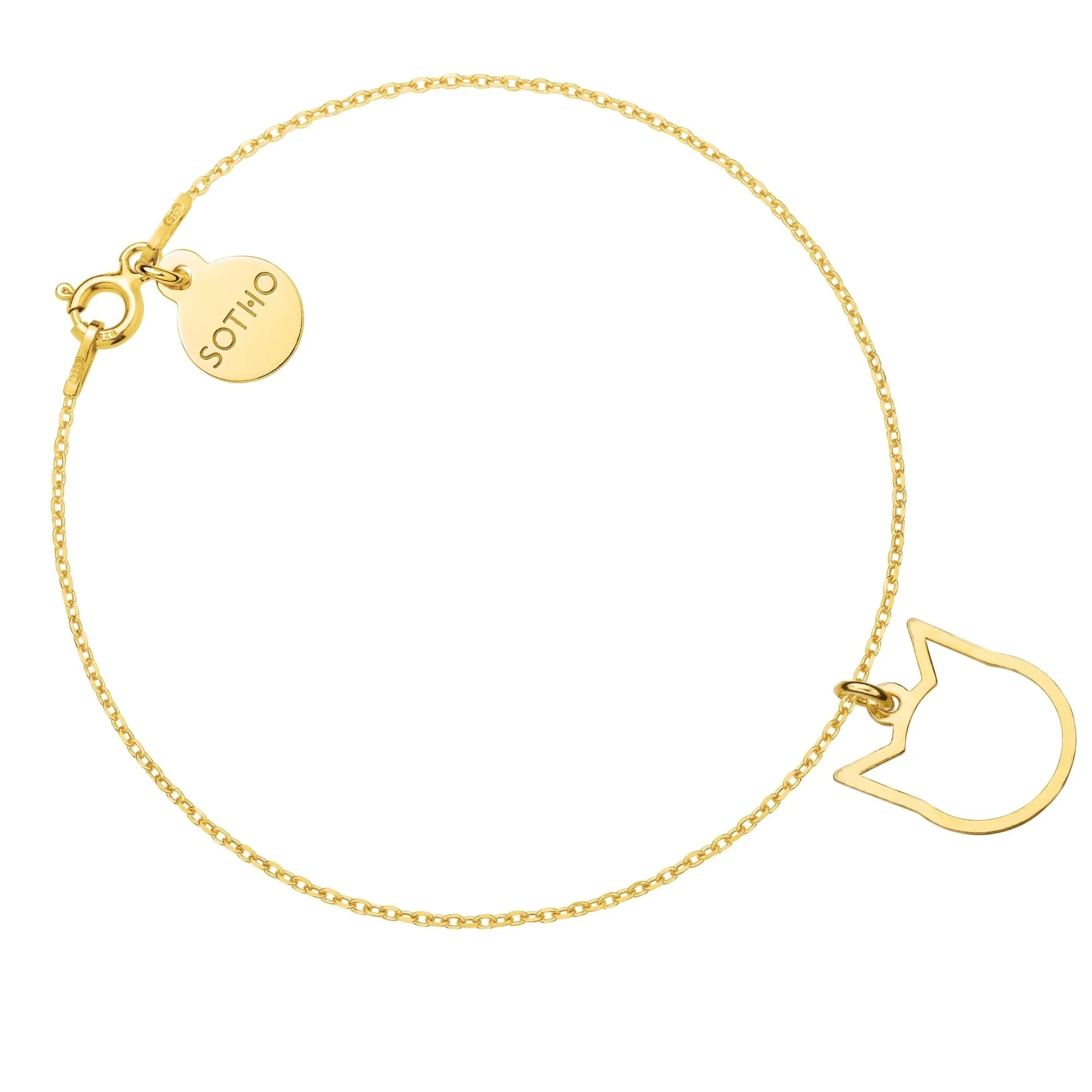 Złota bransoletka z delikatnym kotkiem