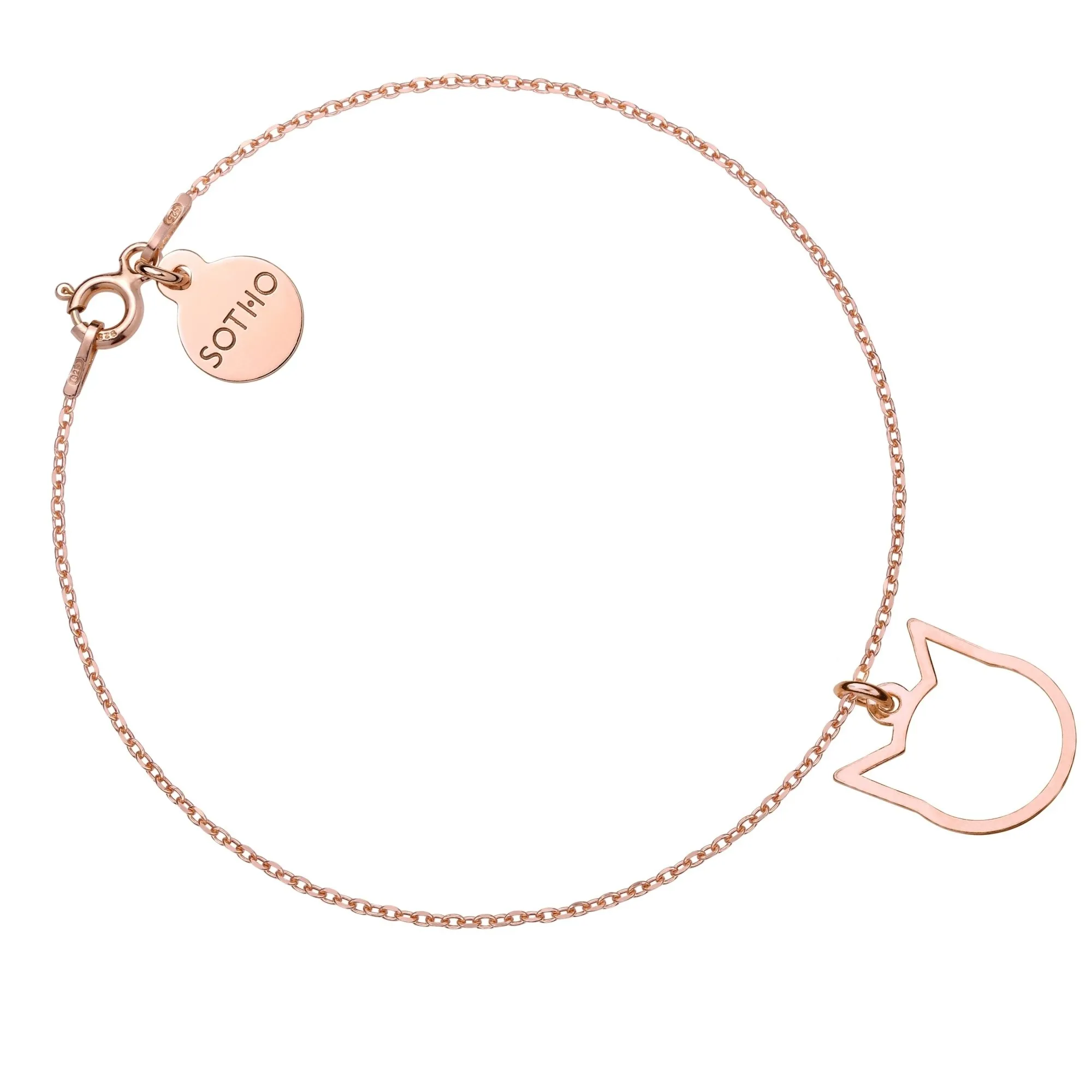 Bransoletka z różowego złota z delikatnym kotkiem