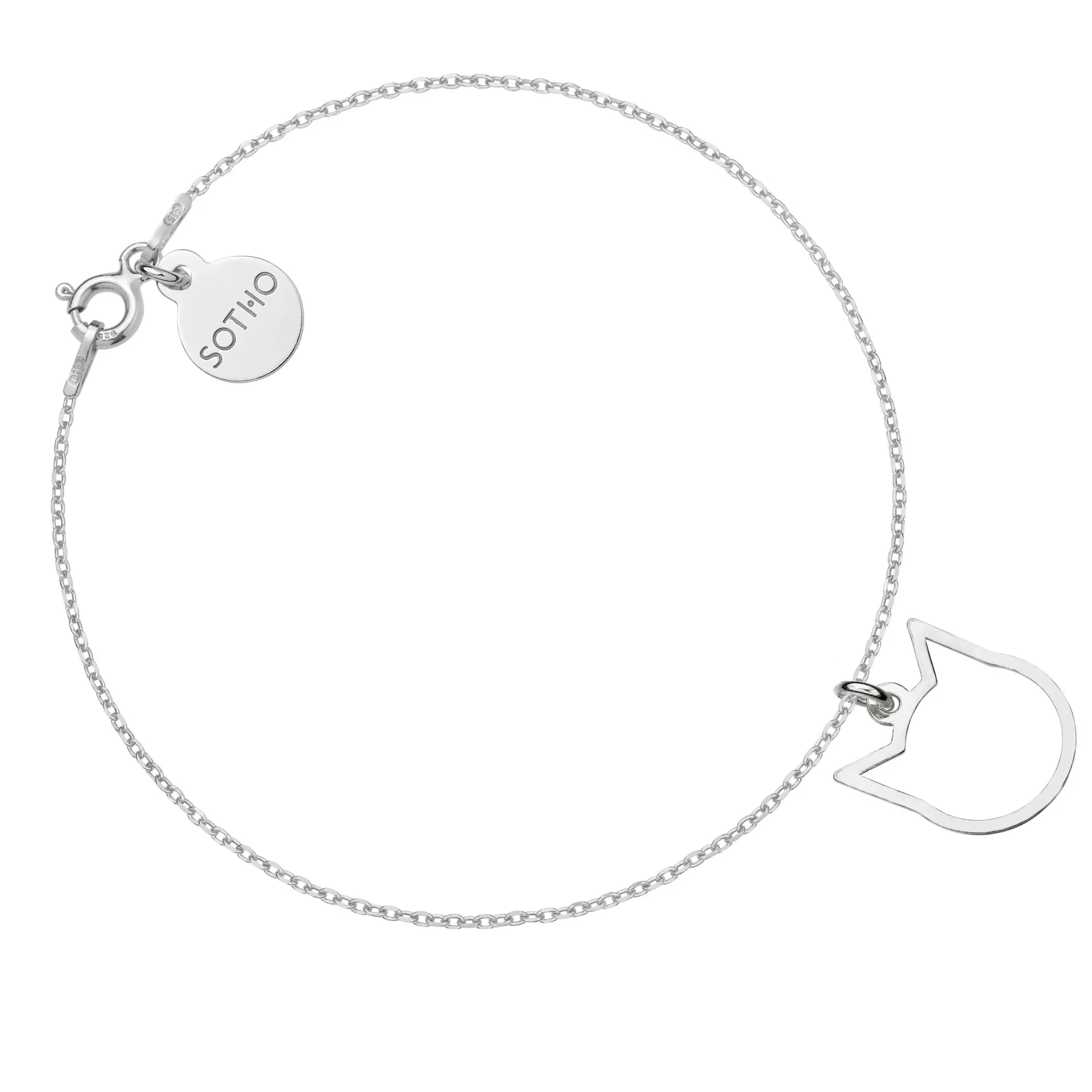 Srebrna bransoletka z delikatnym kotkiem