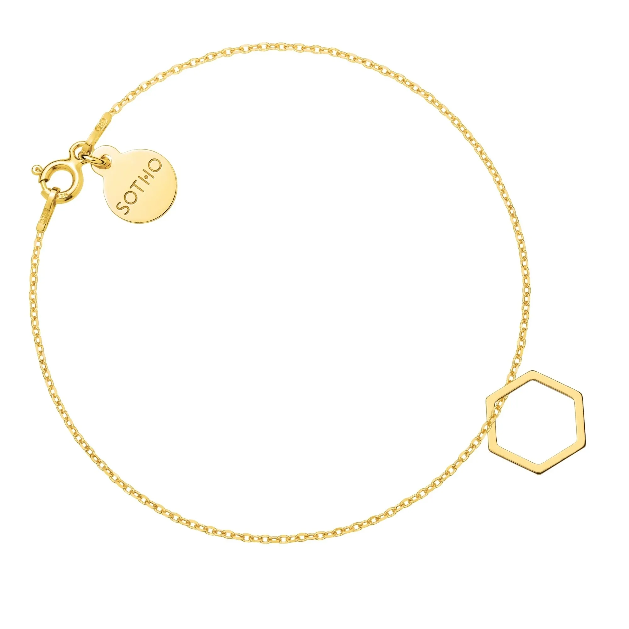 Złota bransoletka z sześciokątem