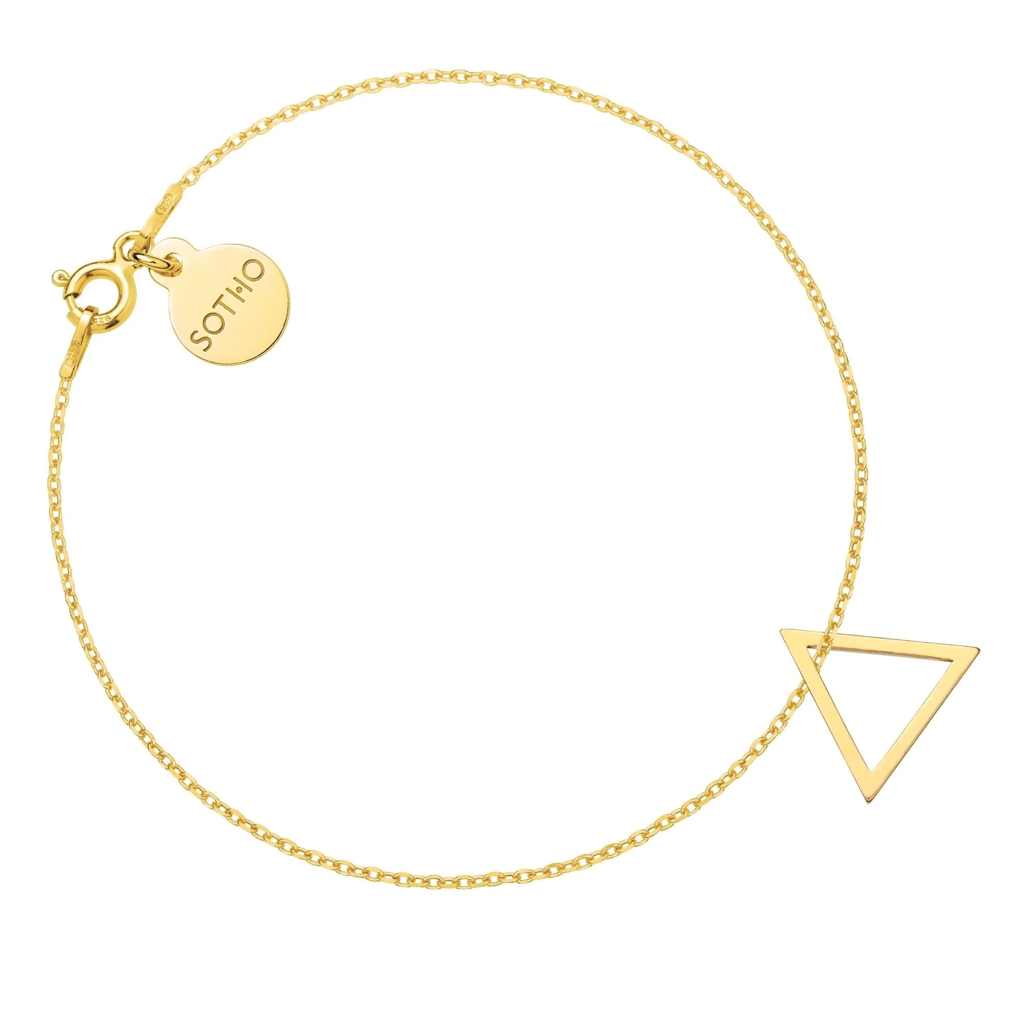 Złota bransoletka z trójkatem