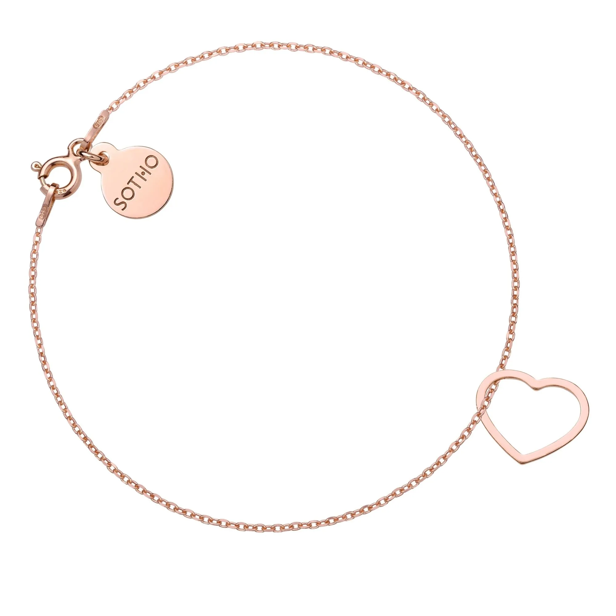 Bransoletka z różowego złota z serduszkiem