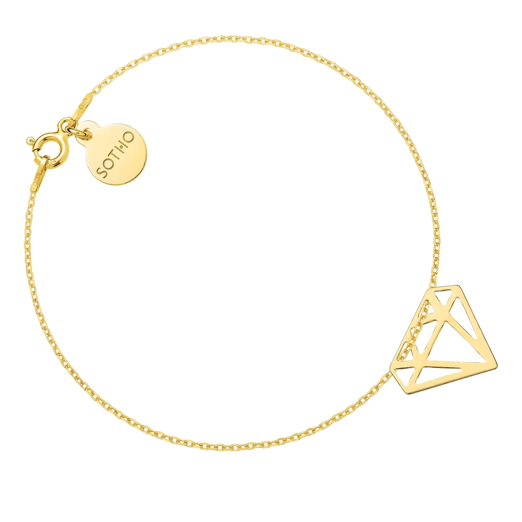 Złota bransoletka z diamentem