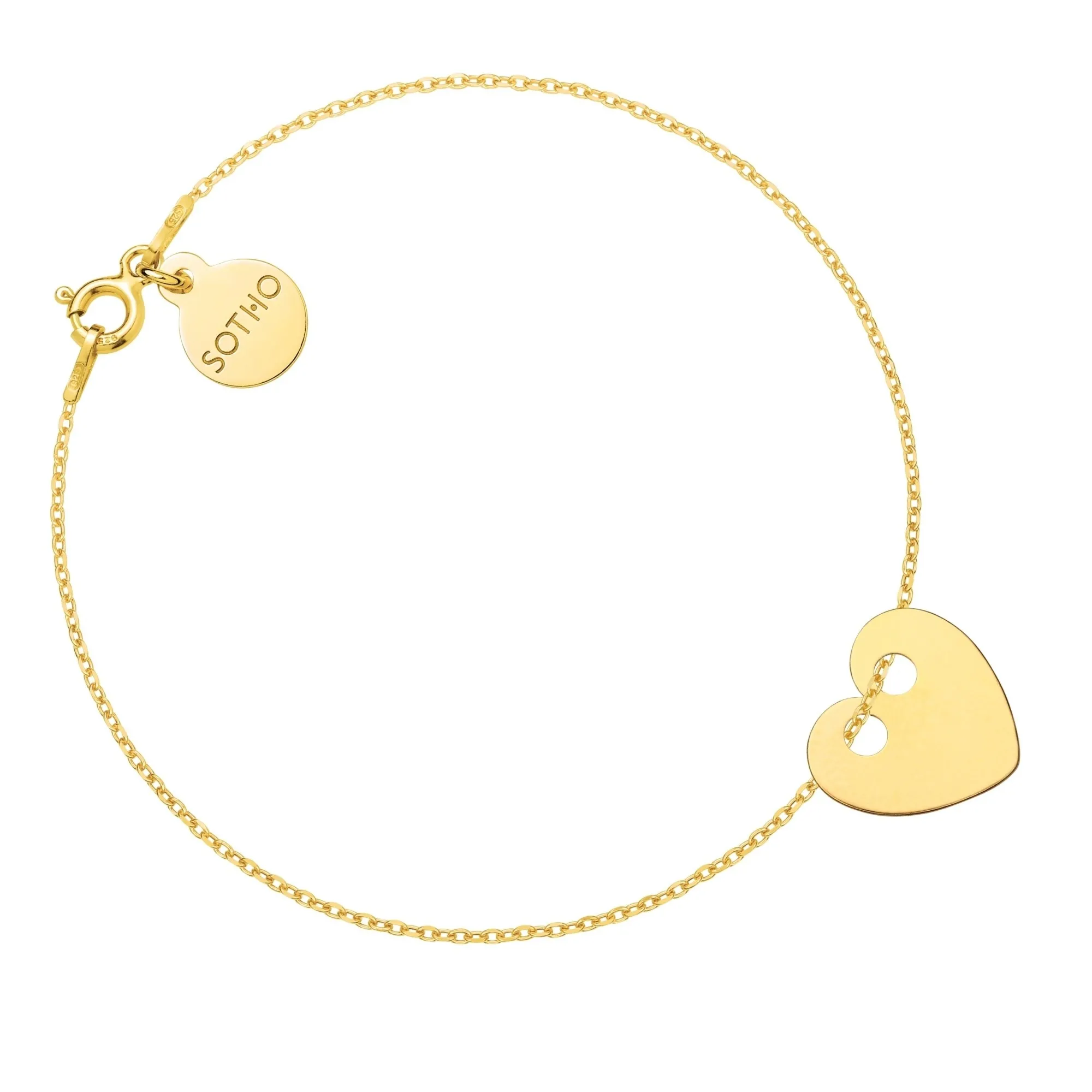 Złota bransoletka z pełnym serduszkiem