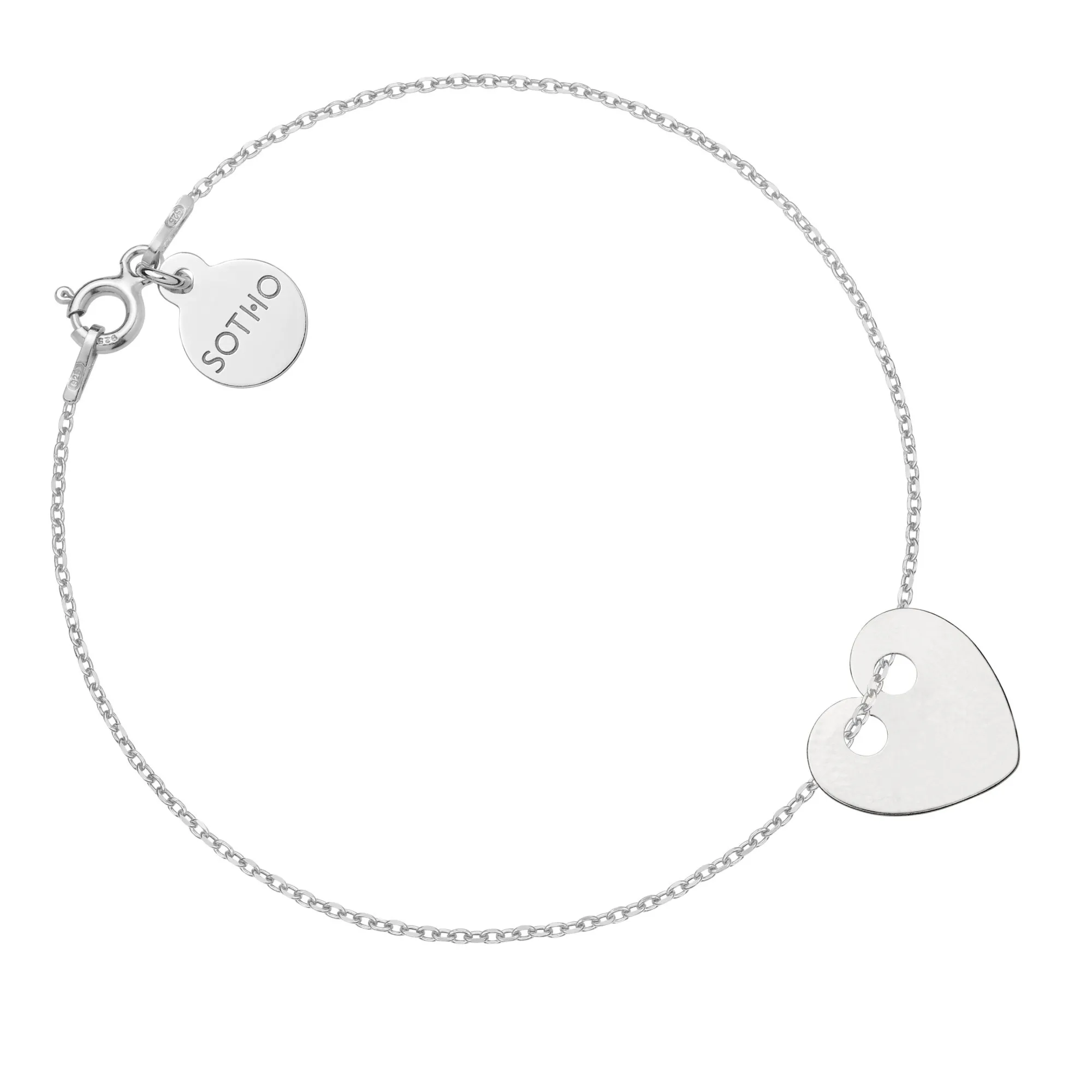 Srebrna bransoletka z pełnym serduszkiem