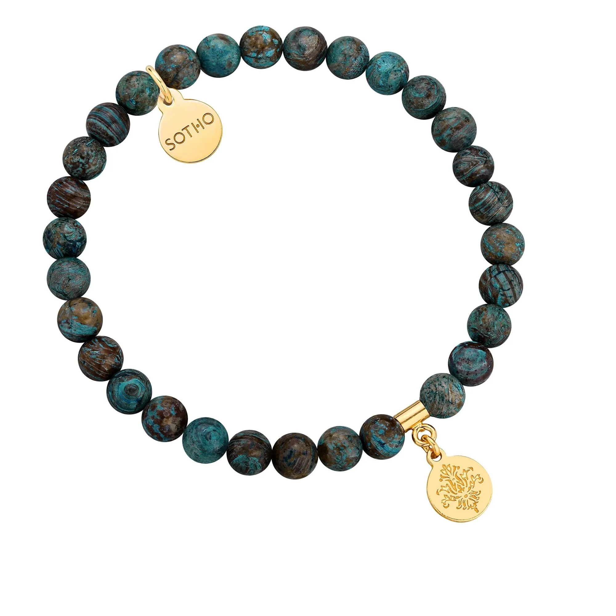 Bransoletka z jaspisu ze złotą rozetką