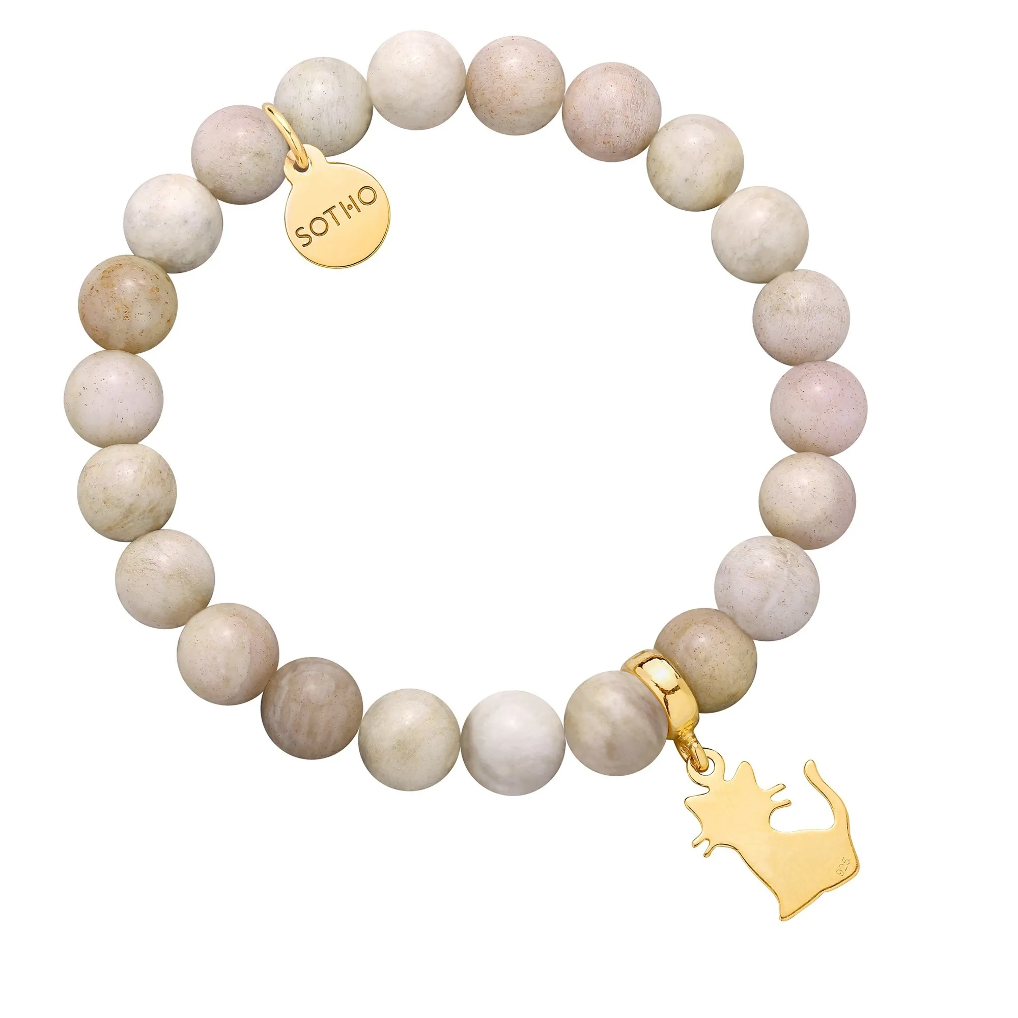 Cielista bransoletka ze złotym kotkiem