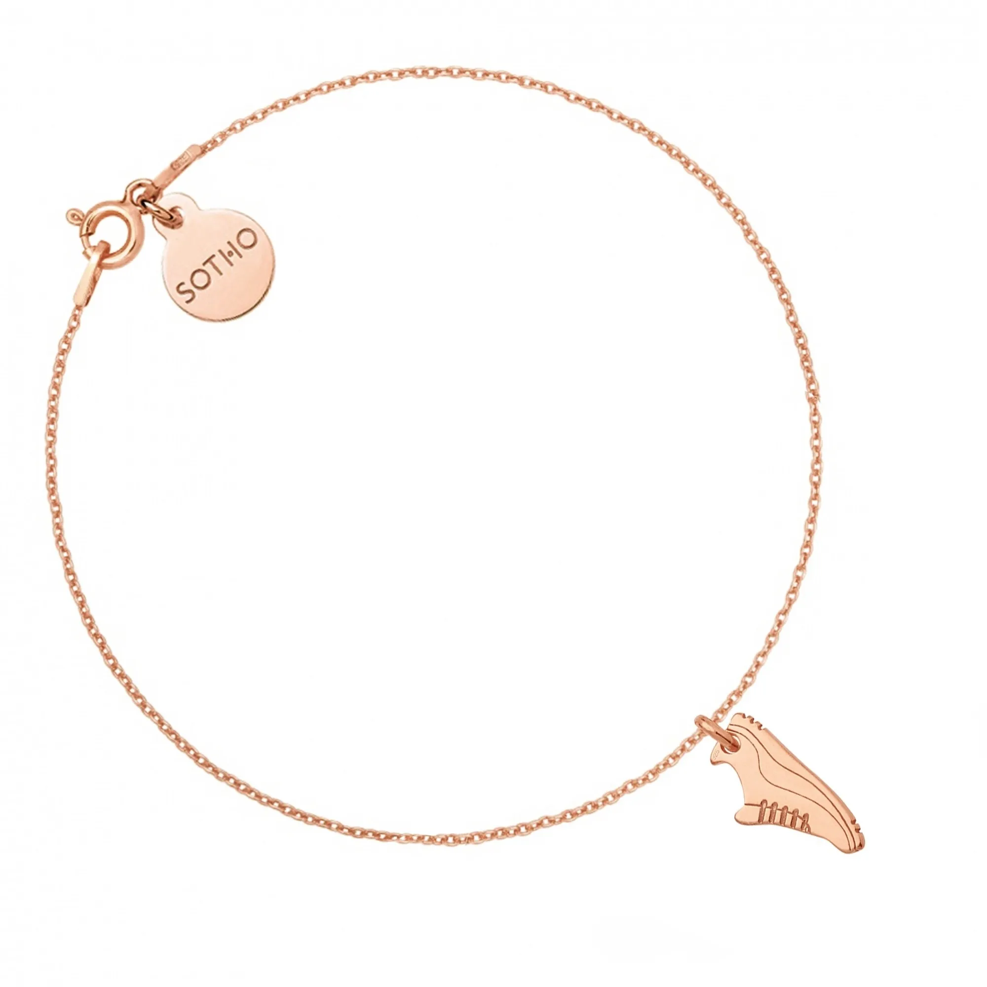 Bransoletka z różowego złota z butem sportowym dla biegaczki