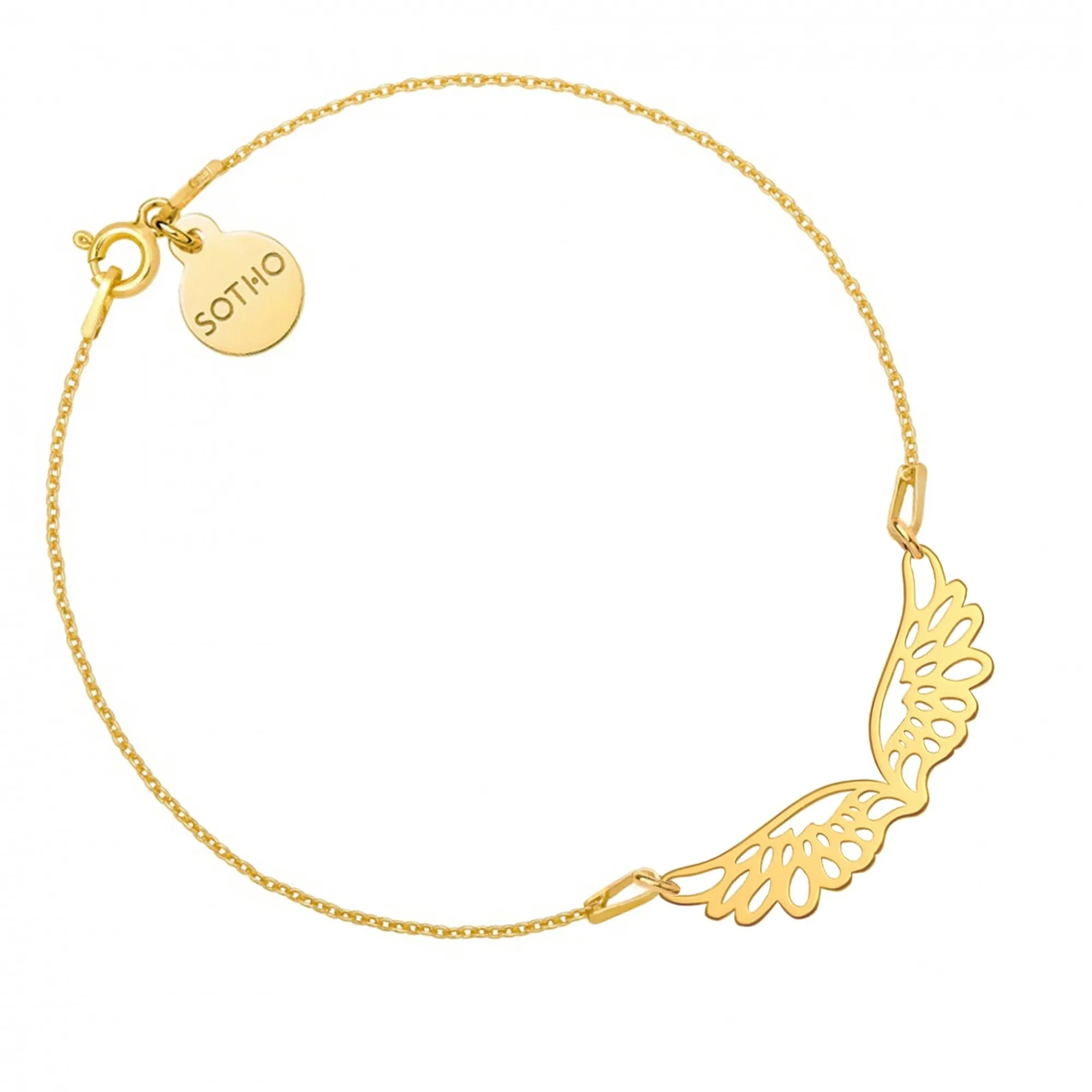 Złota bransoletka ze skrzydełkami