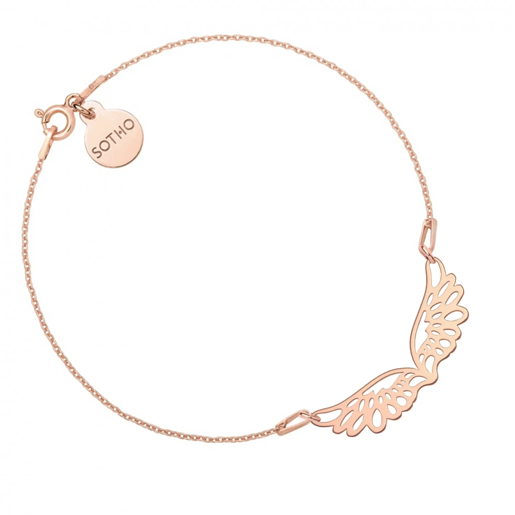 Bransoletka z różowgo złota ze skrzydełkami