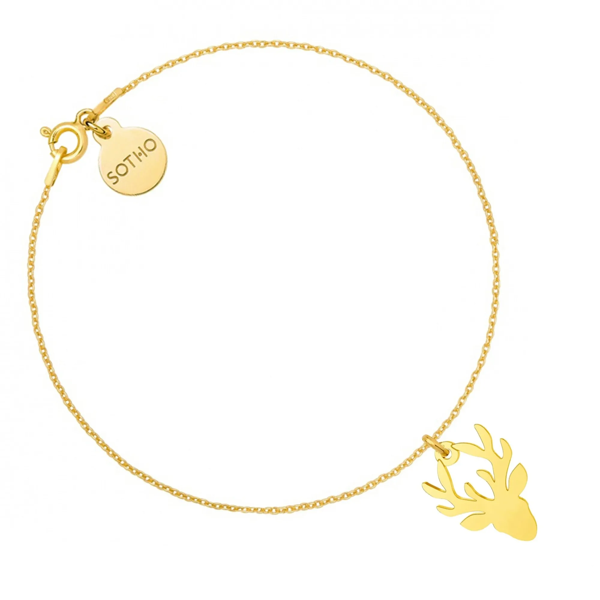 Złota bransoletka z jeleniem