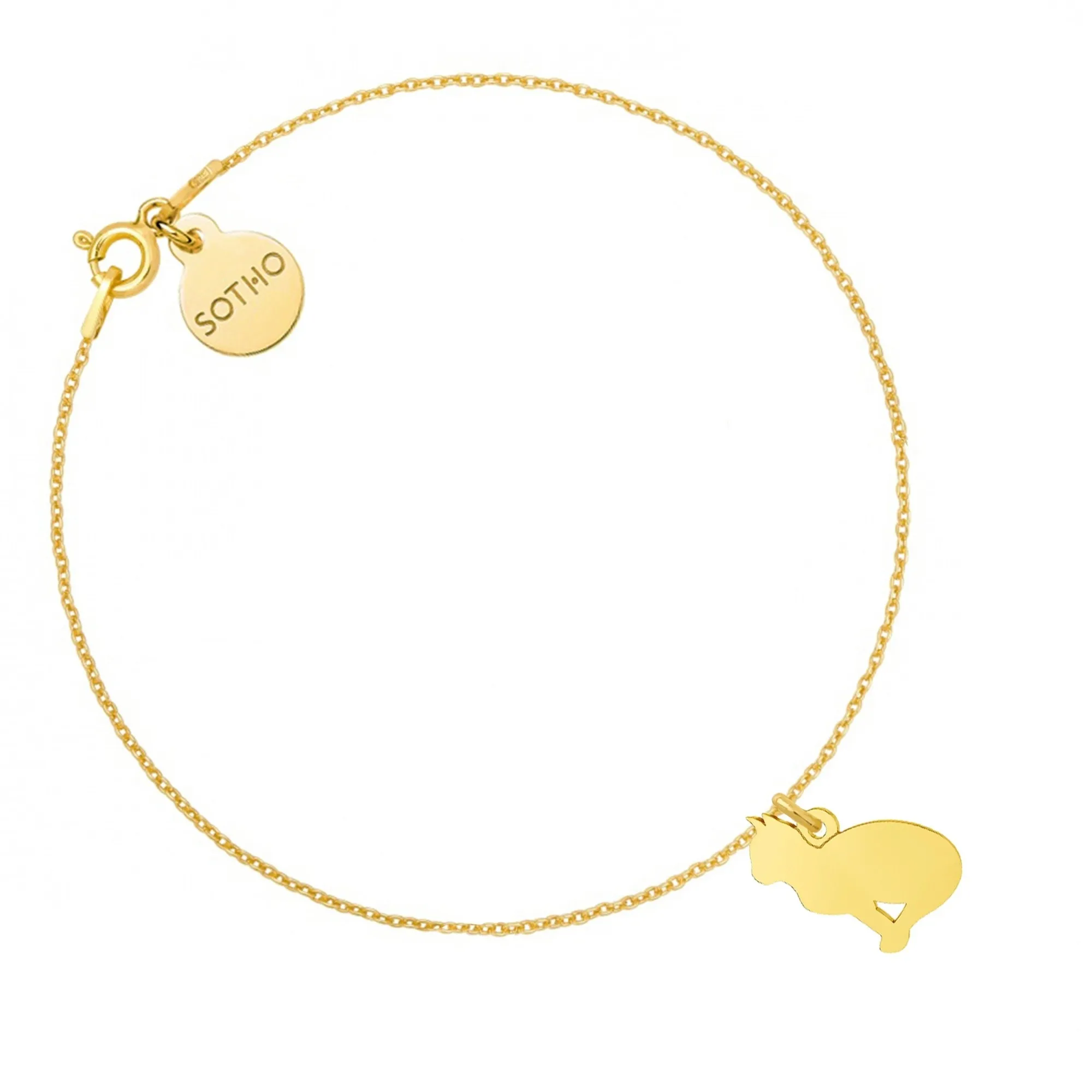 Złota bransoletka z kotem