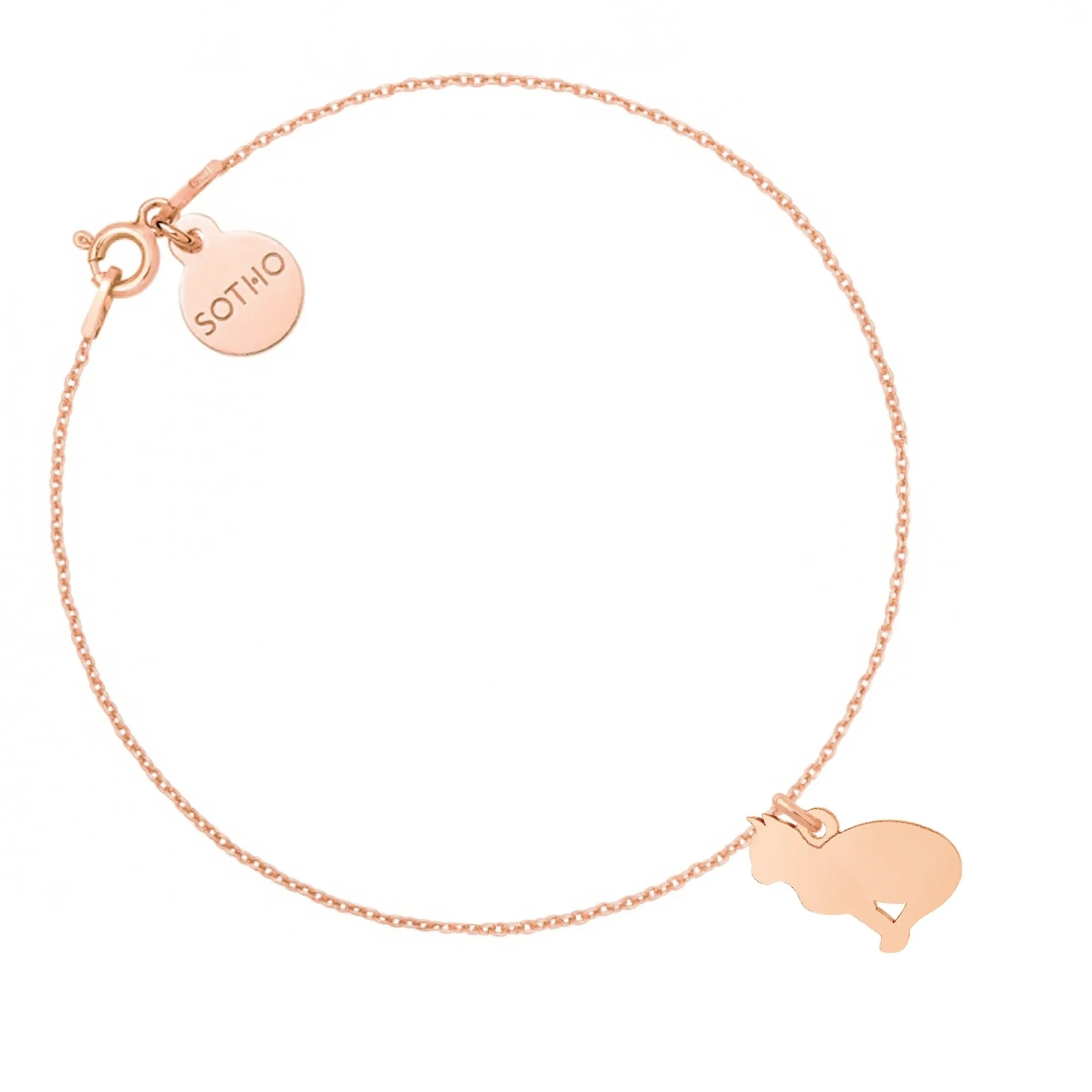 Bransoletka z kotem z różowego złota