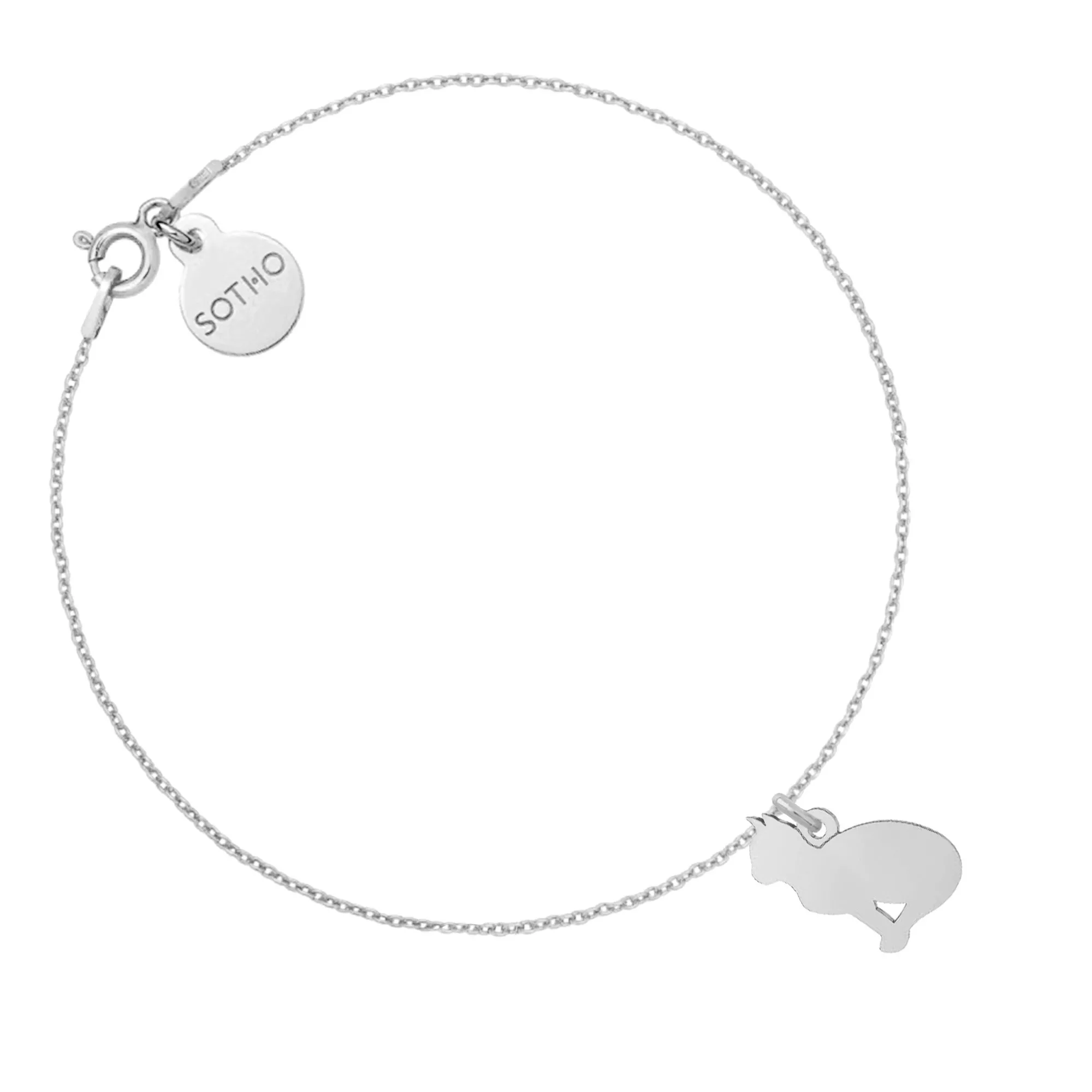 Srebrna bransoletka z kotem