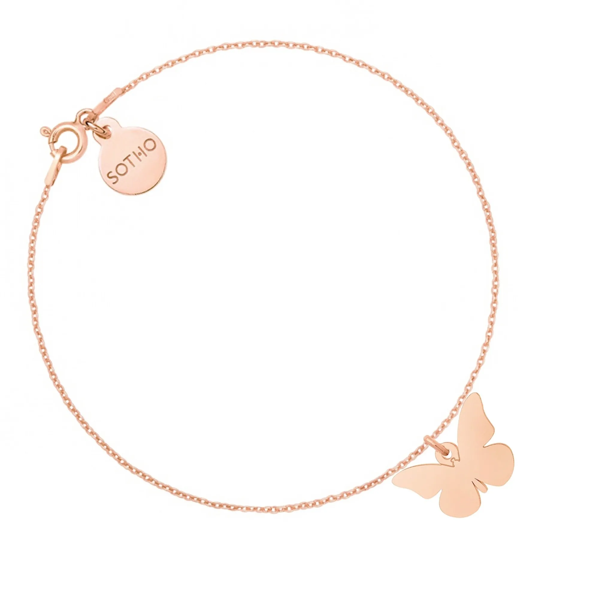 Bransoletka z motylem z różowego złota