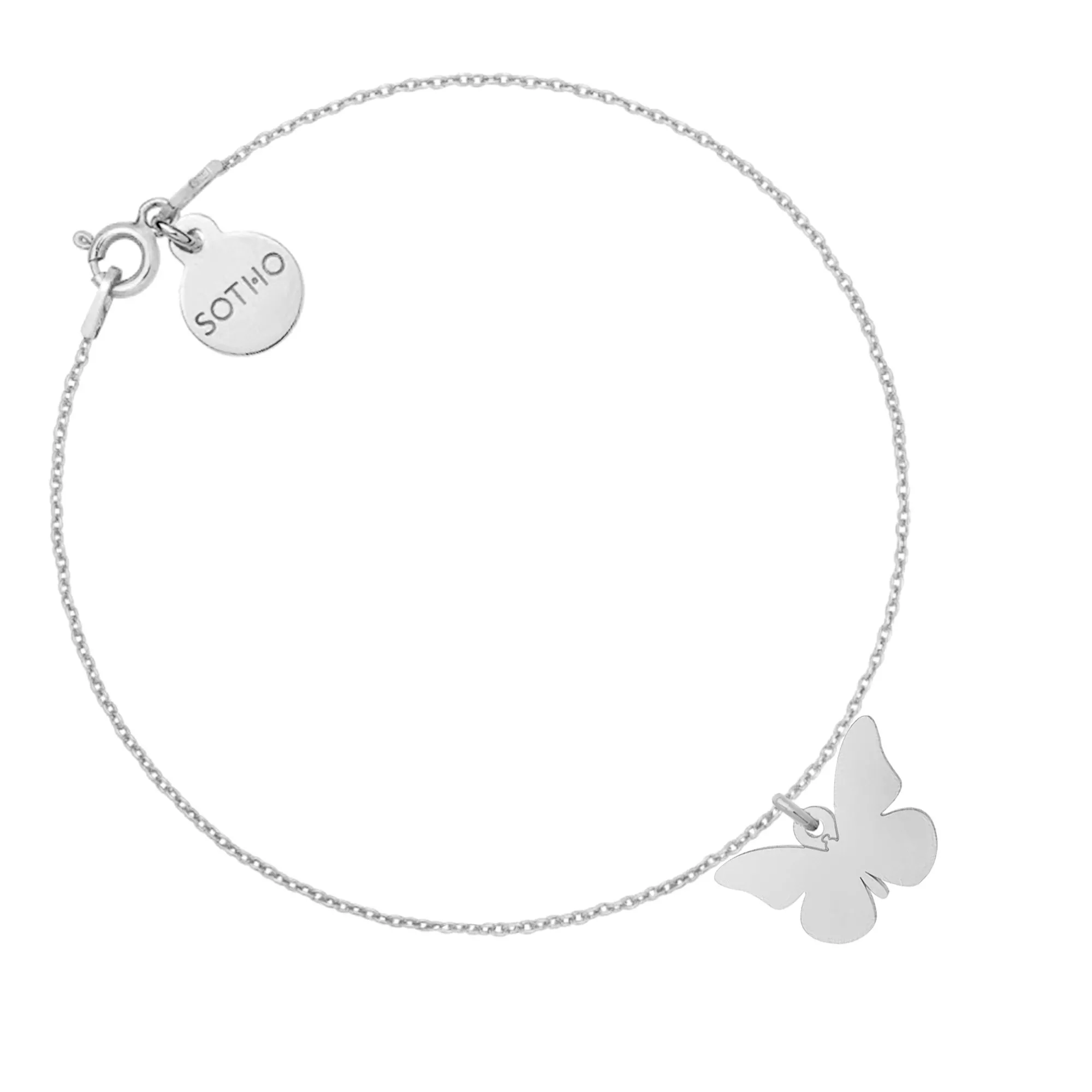 Srebrna bransoletka z motylem