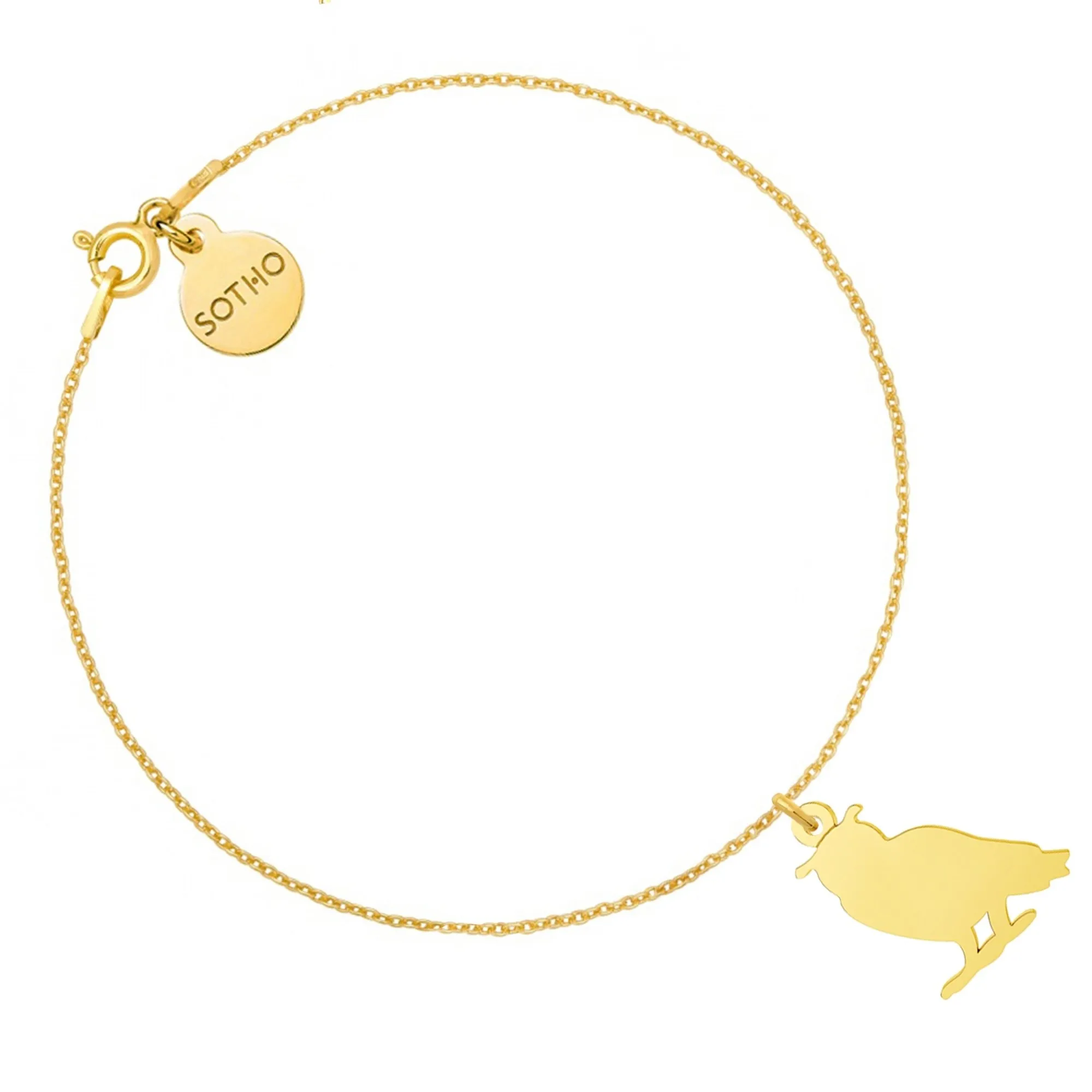 Złota bransoletka z sową