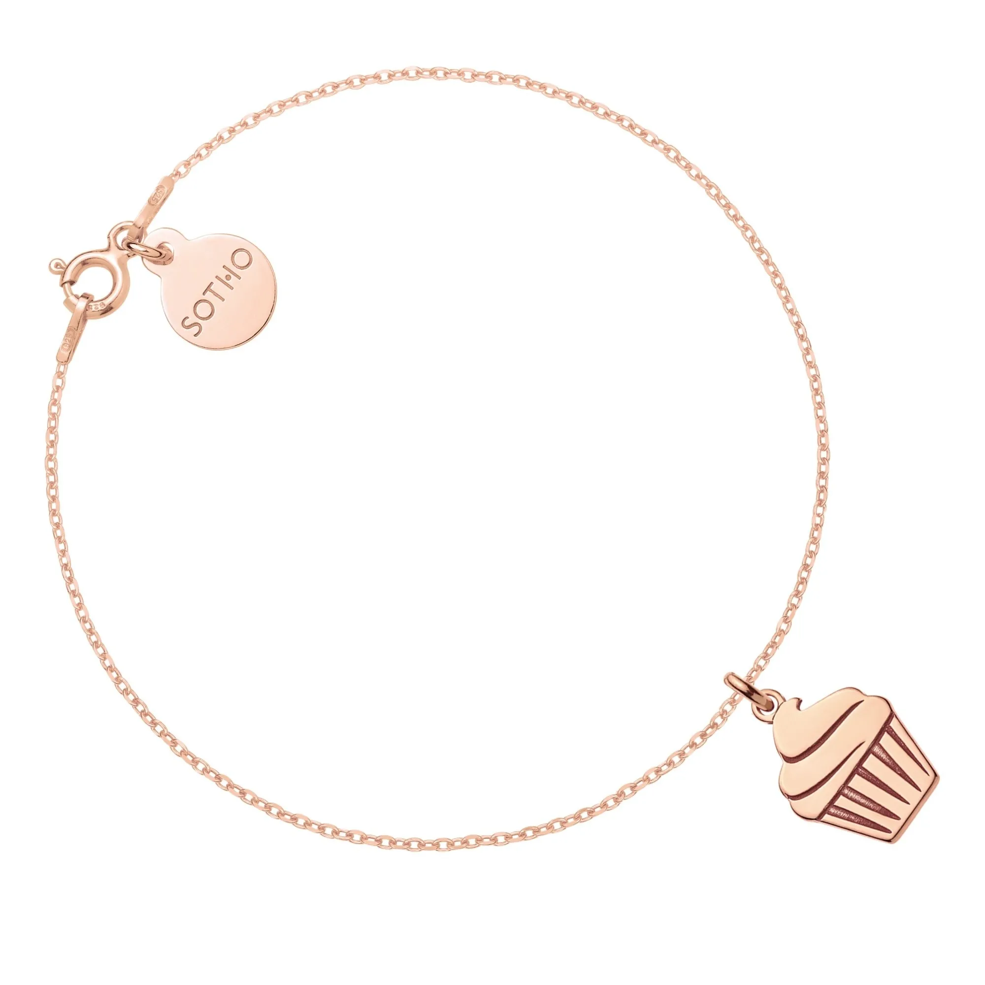 Bransoletka z różowego złota z muffinką