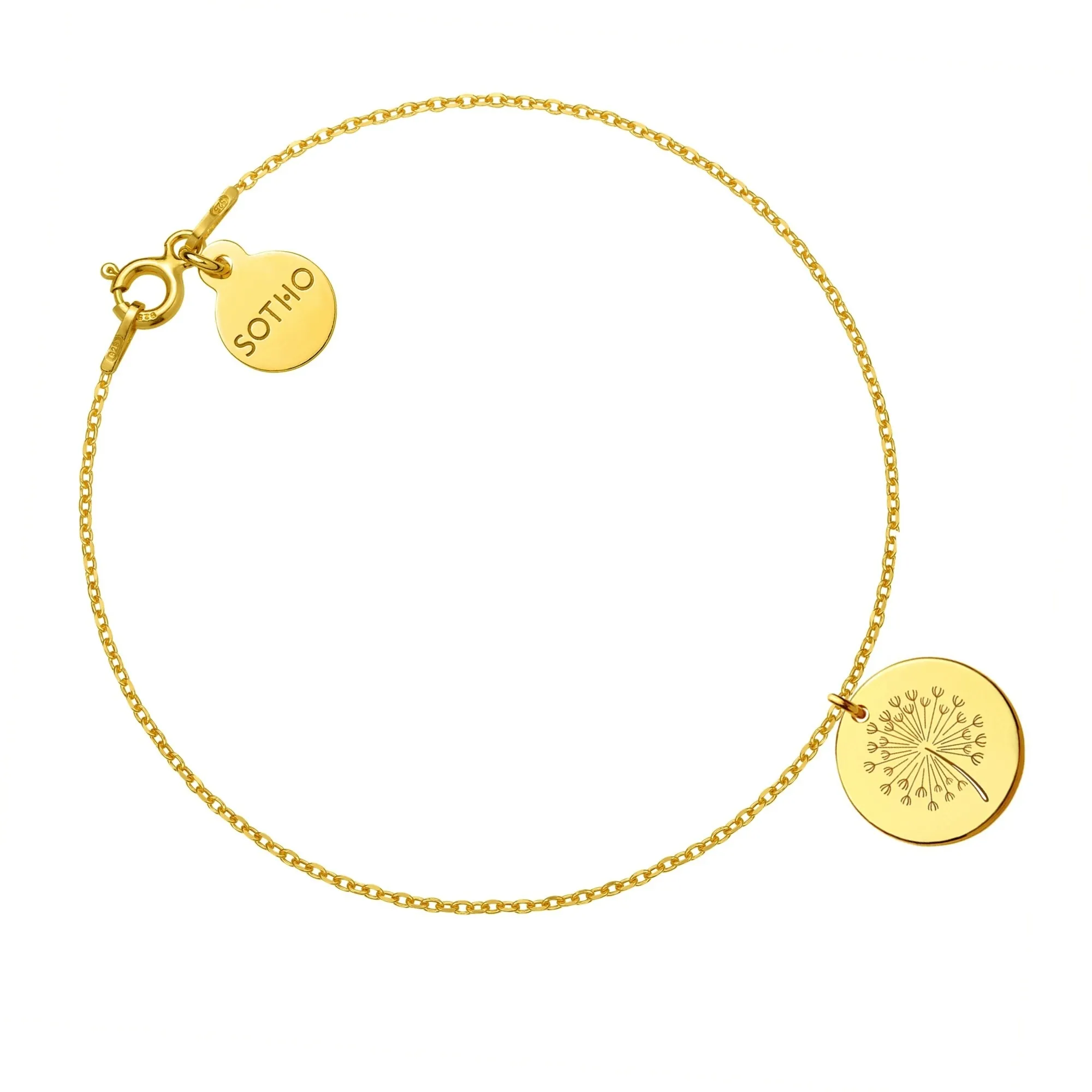 Złota bransoletka z dmuchawcem