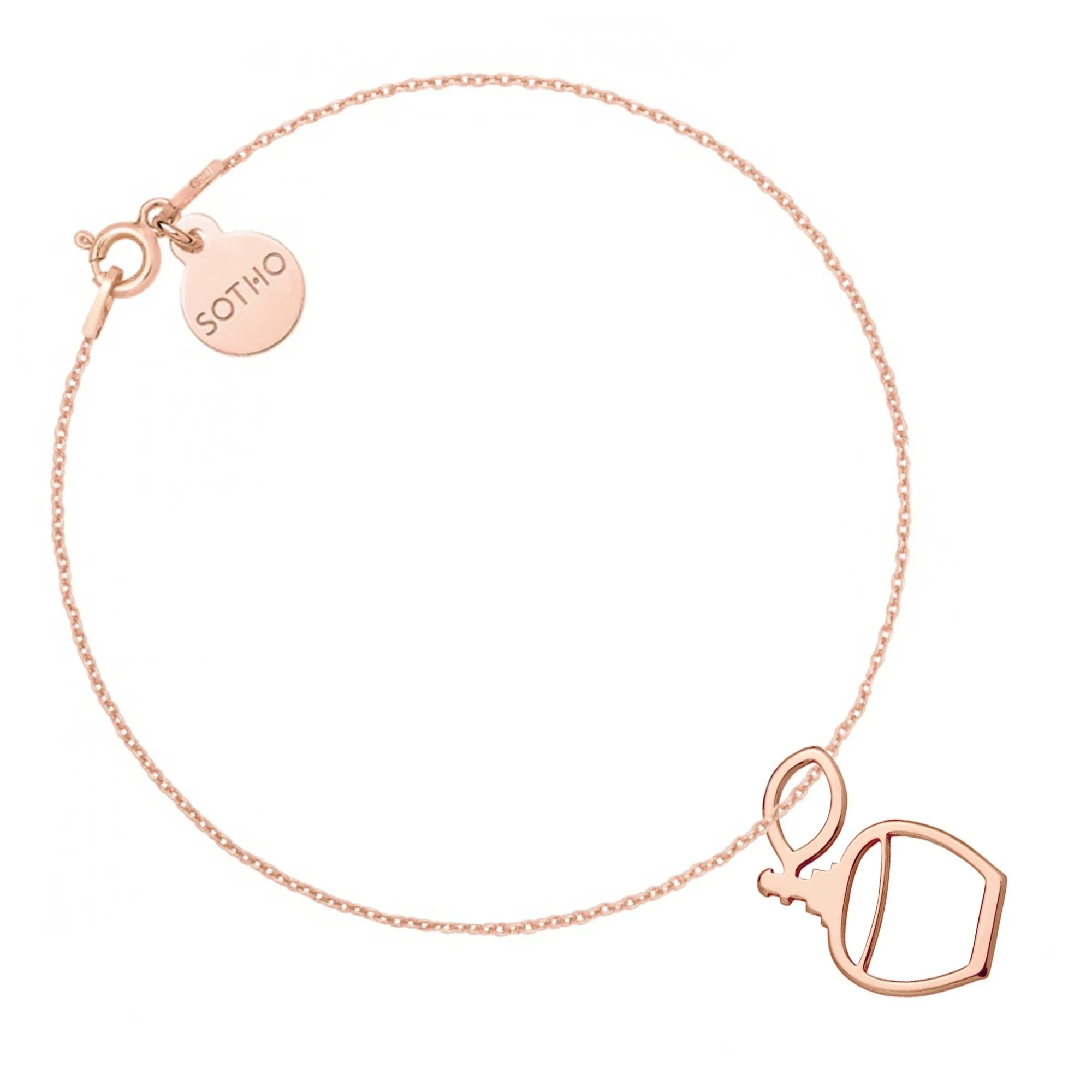 Bransoletka z flakonem perfum z różowego złota