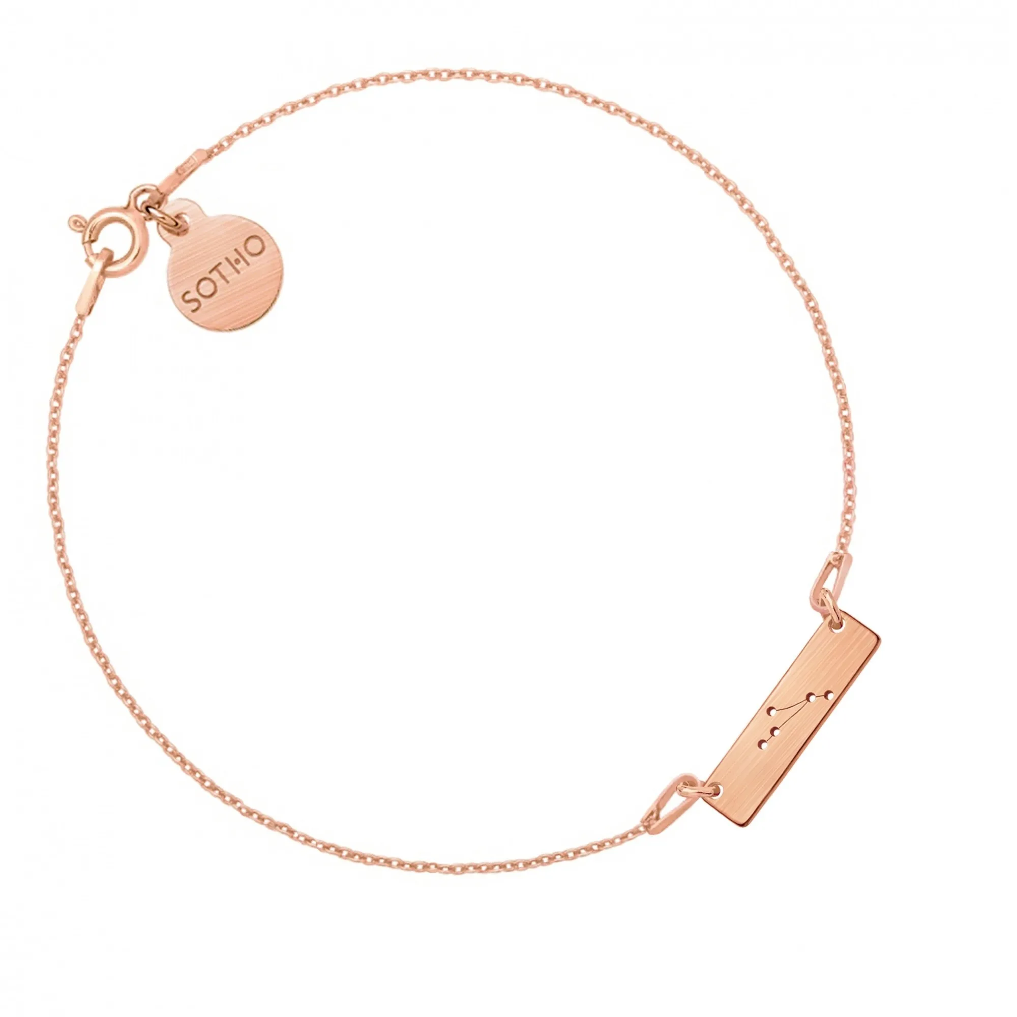 Bransoletka z matowego różowego złota z konstelacją Barana