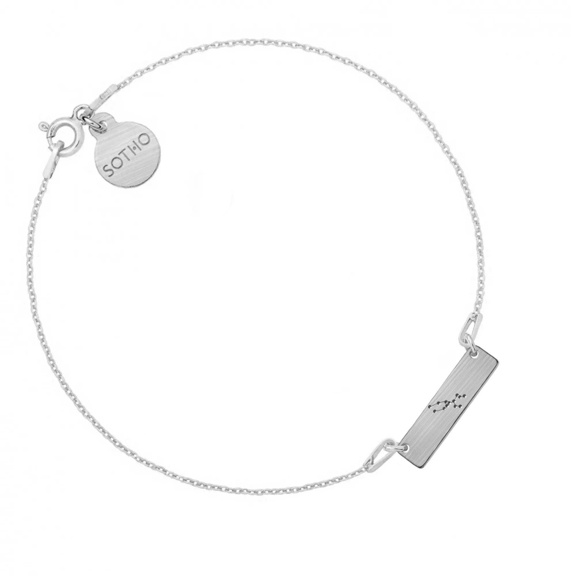 Srebrna matowa bransoletka z konstelacją Byka