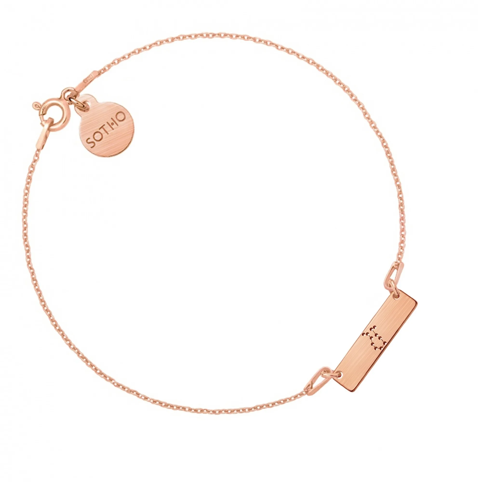 Bransoletka z matowego różowego złota z konstelacją Bliźniąt