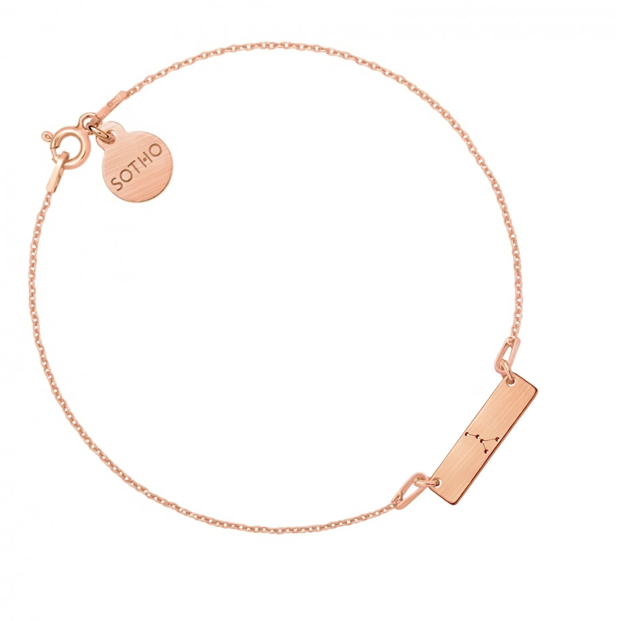 Bransoletka z matowego różowego złota z konstelacją Raka