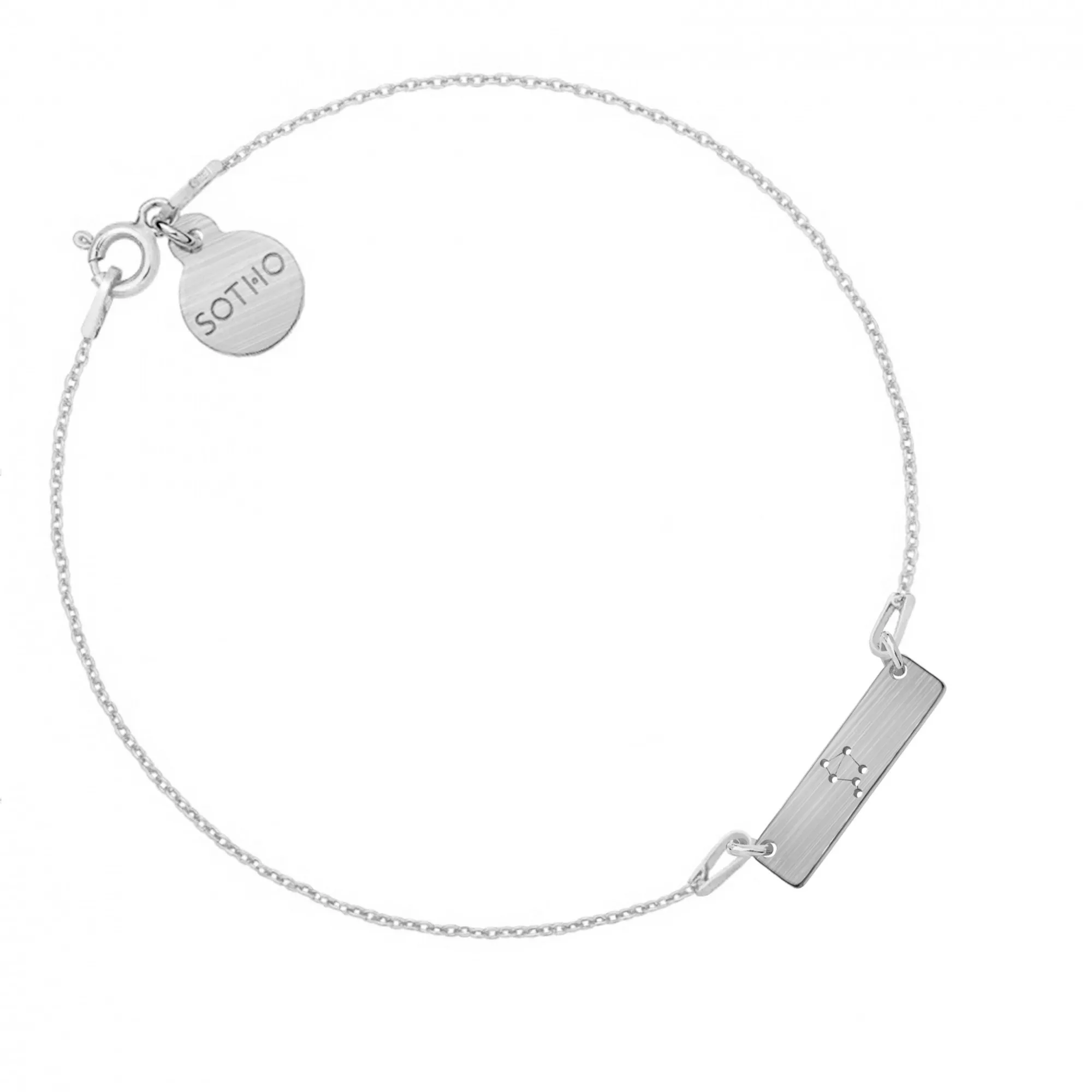 Srebrna matowa bransoletka z konstelacją Wagi