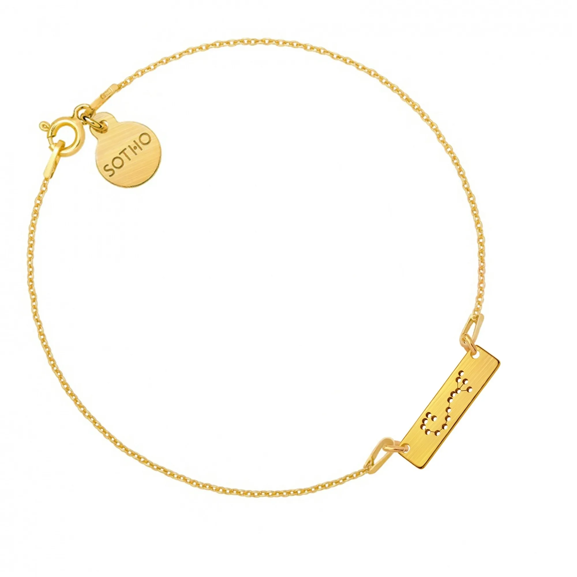 Złota matowa bransoletka z konstelacją Skorpiona