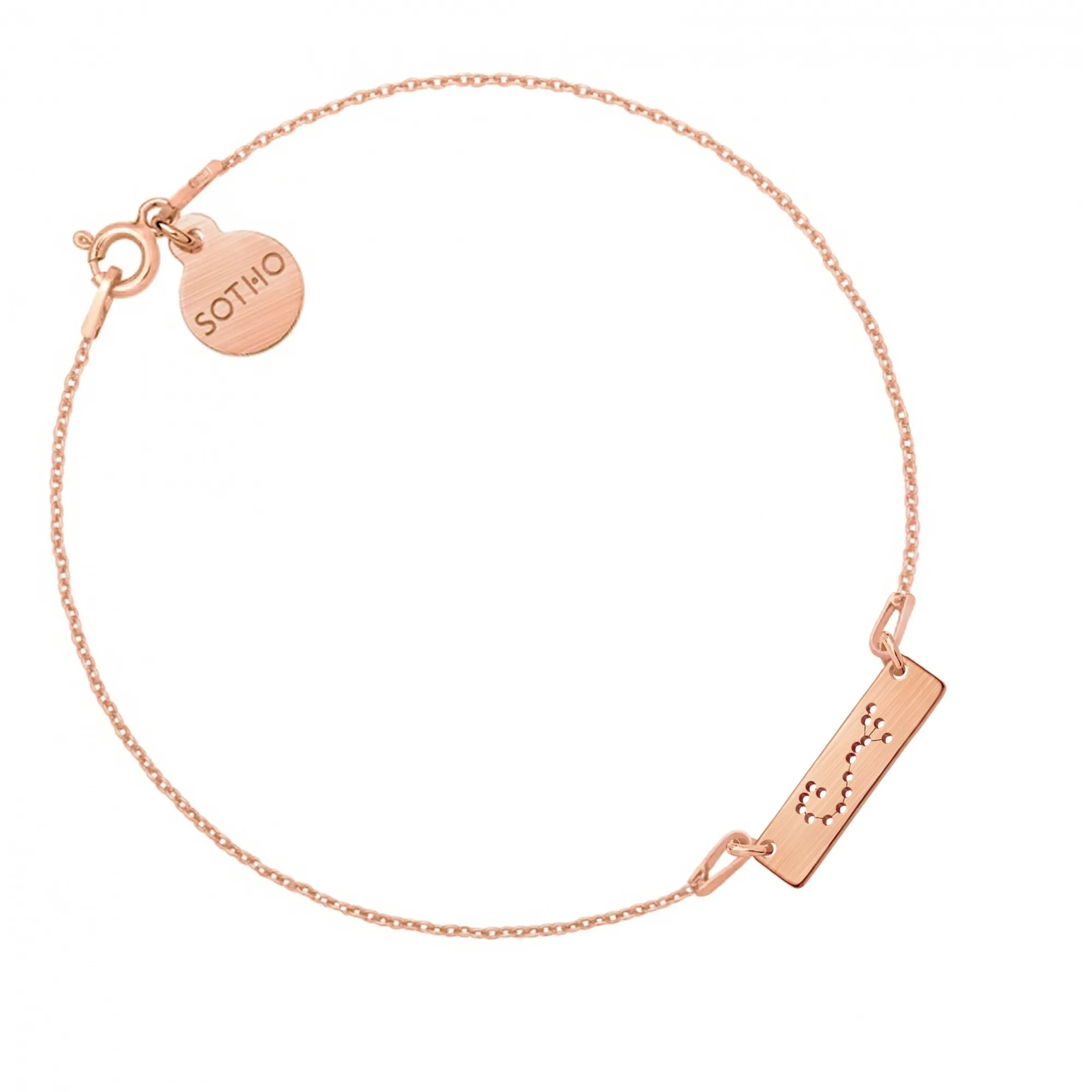 Bransoletka z matowego różowego złota z konstelacją Skorpiona