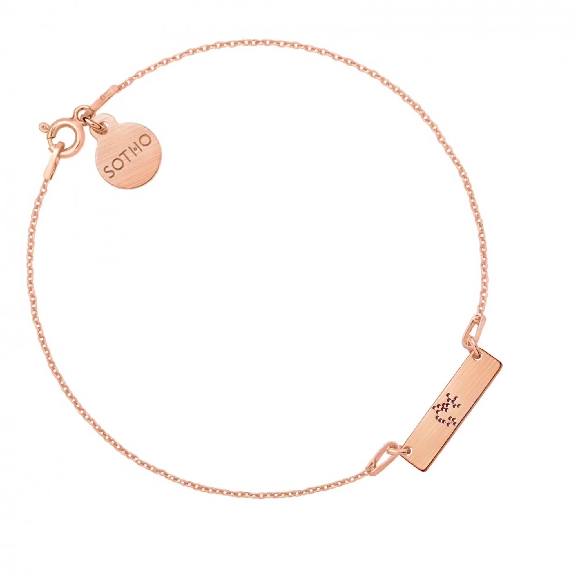 Bransoletka z matowego różowego złota z konstelacją Strzelca