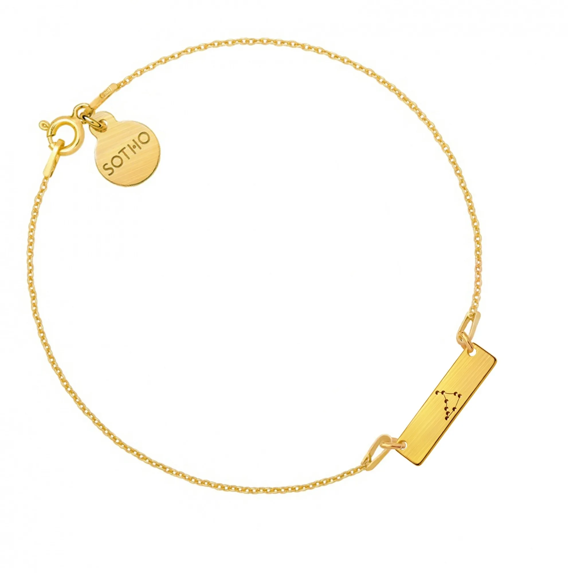 Złota matowa bransoletka z konstelacją Koziorożca