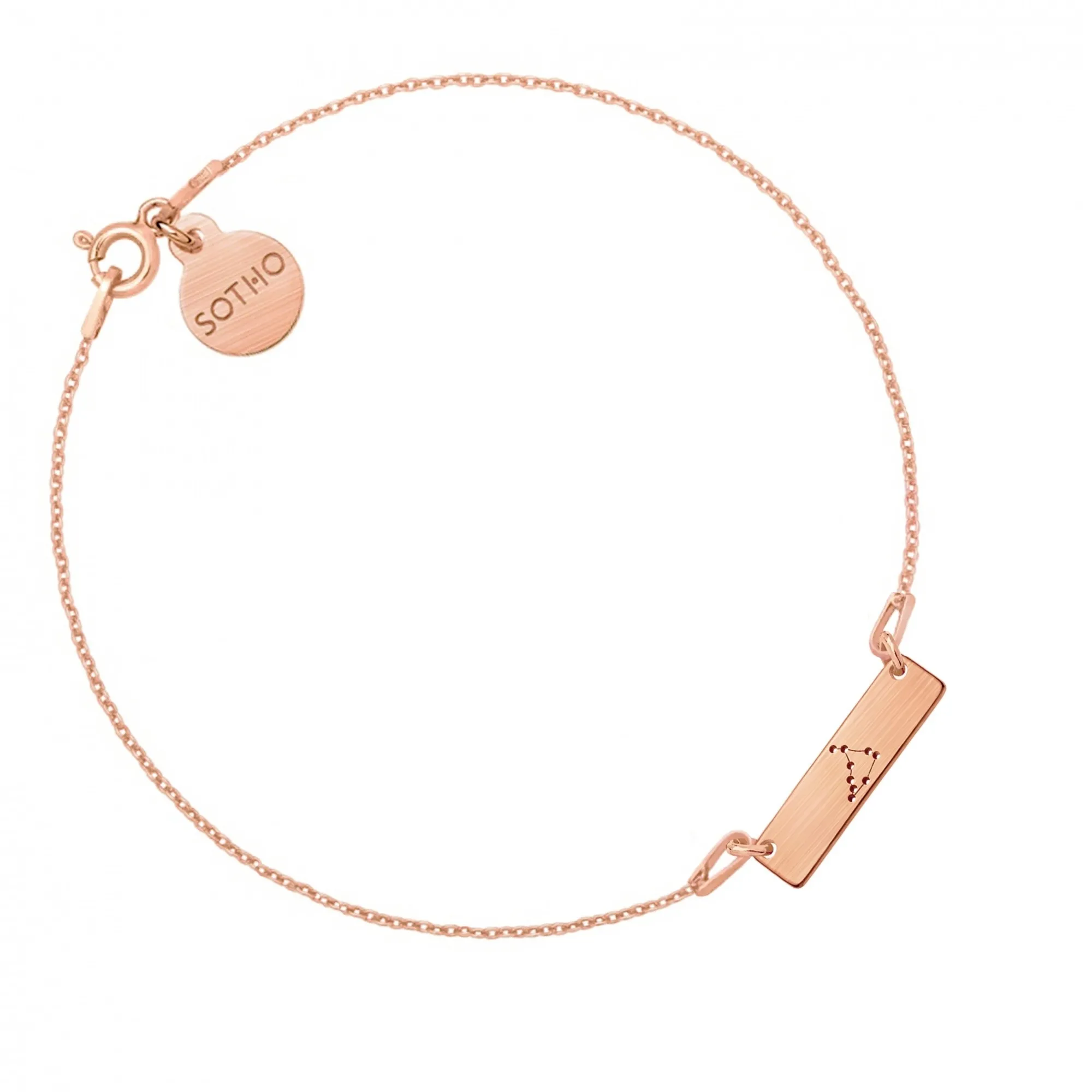 Bransoletka z matowego różowego złota z konstelacją Koziorożca