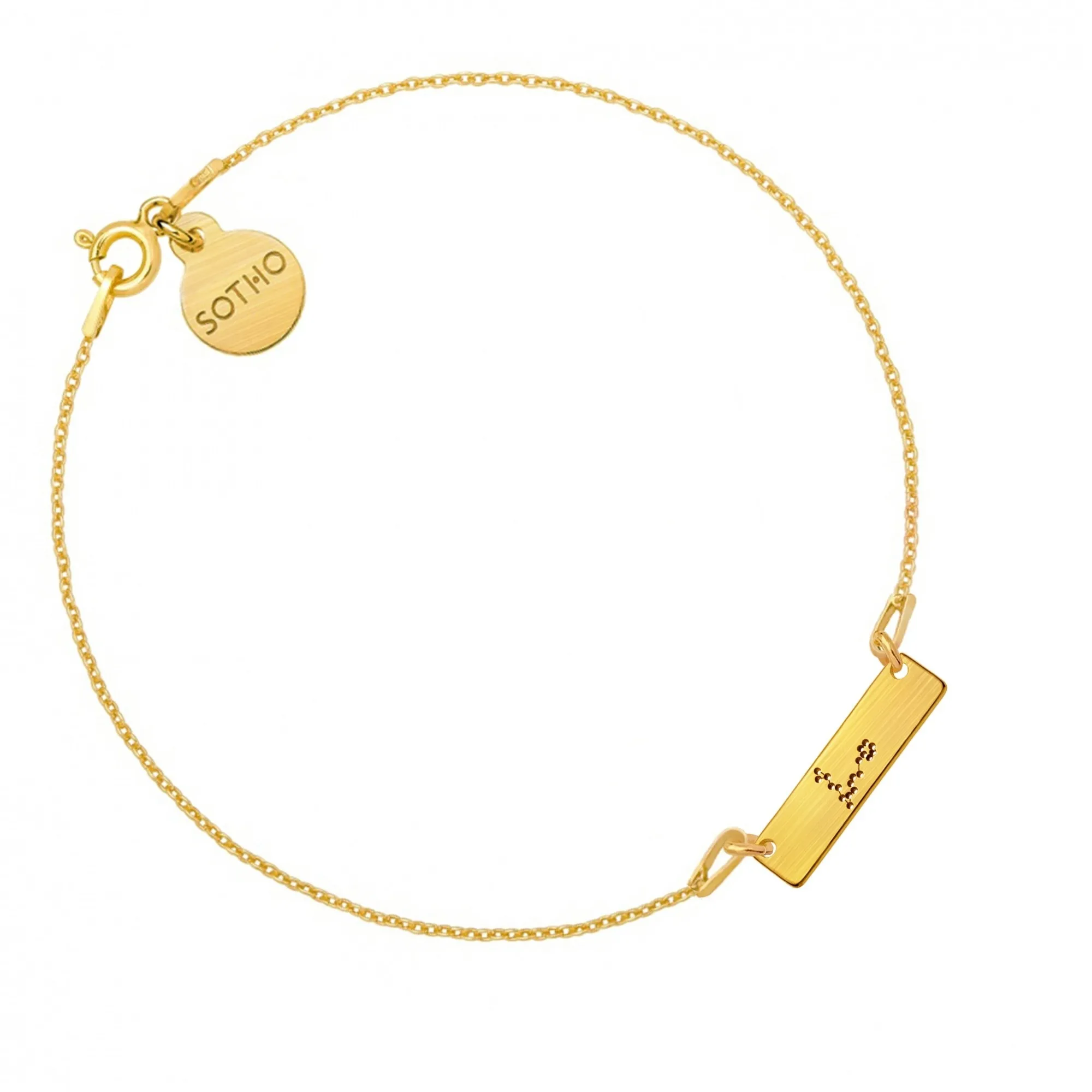 Złota matowa bransoletka z konstelacją Ryb