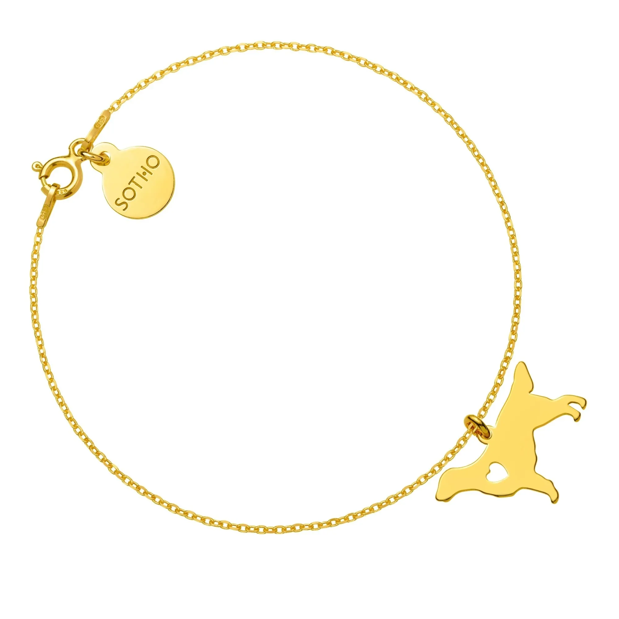 Złota bransoletka z psem rasy flat coated retriever